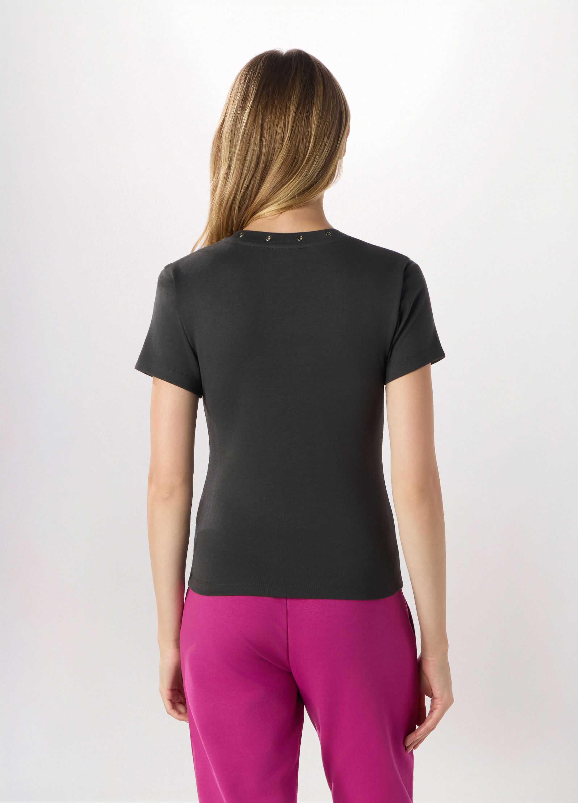 T-shirt in jersey di puro cotone donna_1