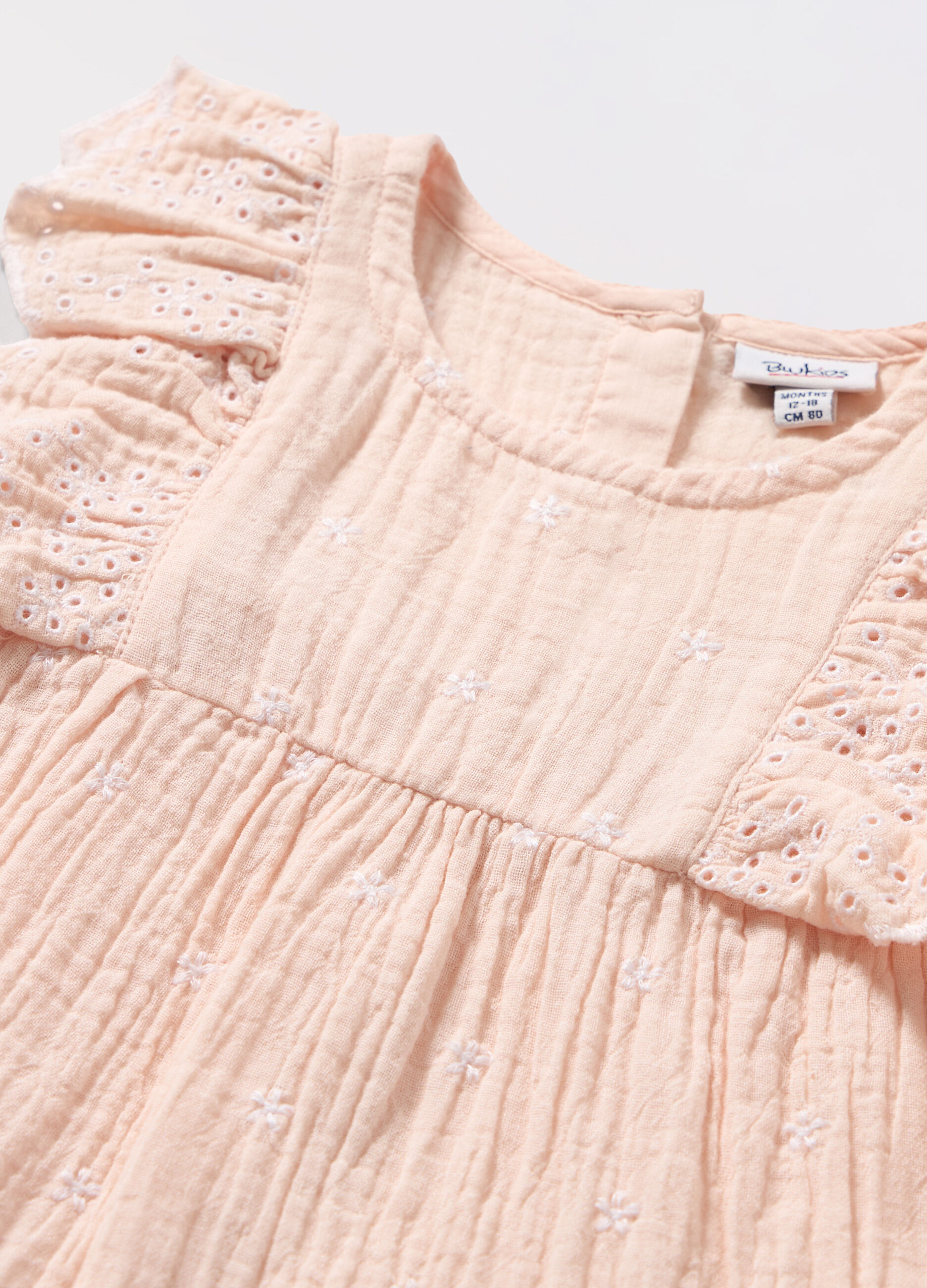 Vestito in puro cotone con ricami neonata
