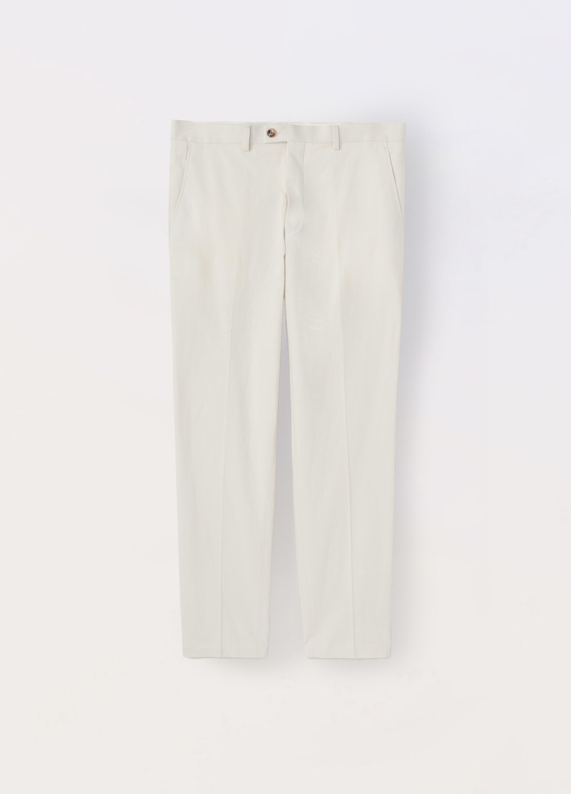 Pantaloni chino slim fit in cotone e lino uomo_3