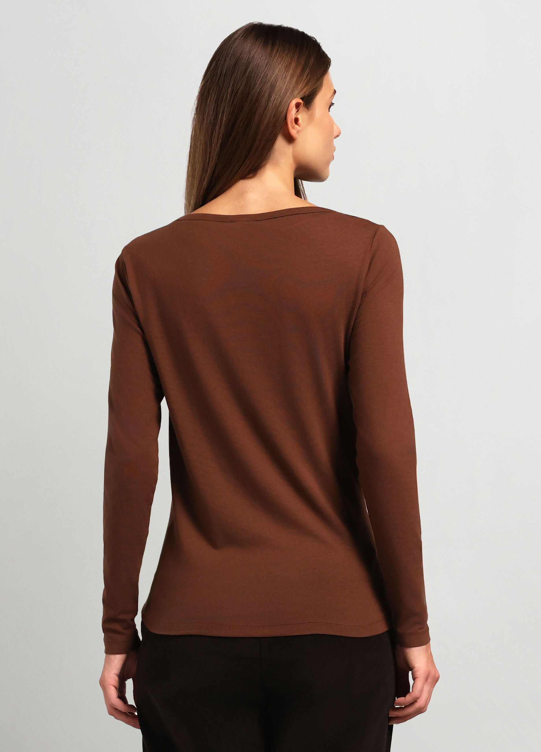 T-shirt in jersey di cotone stretch donna _1