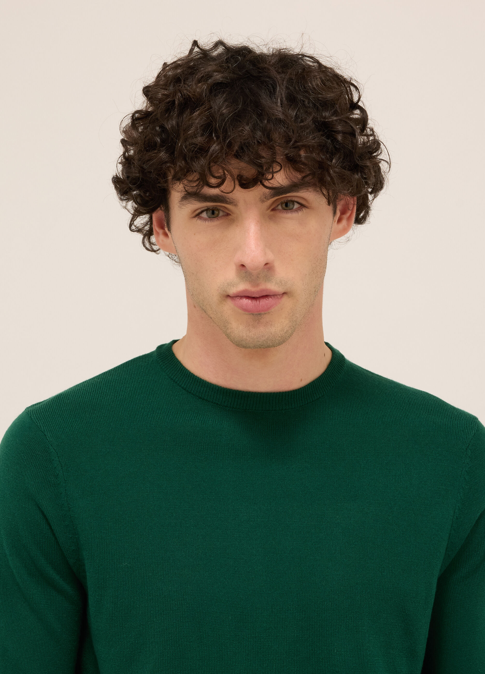Maglione girocollo in maglia rasata uomo