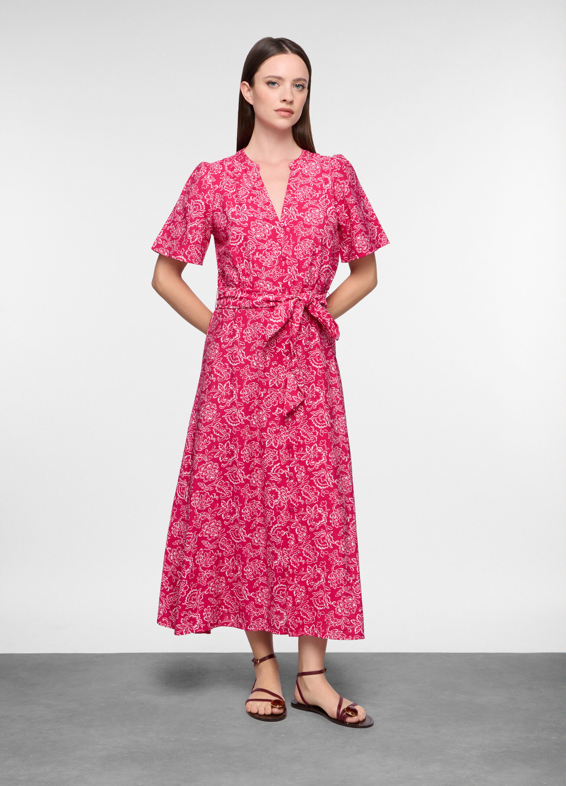 Abito lungo Fitted misto viscosa donna