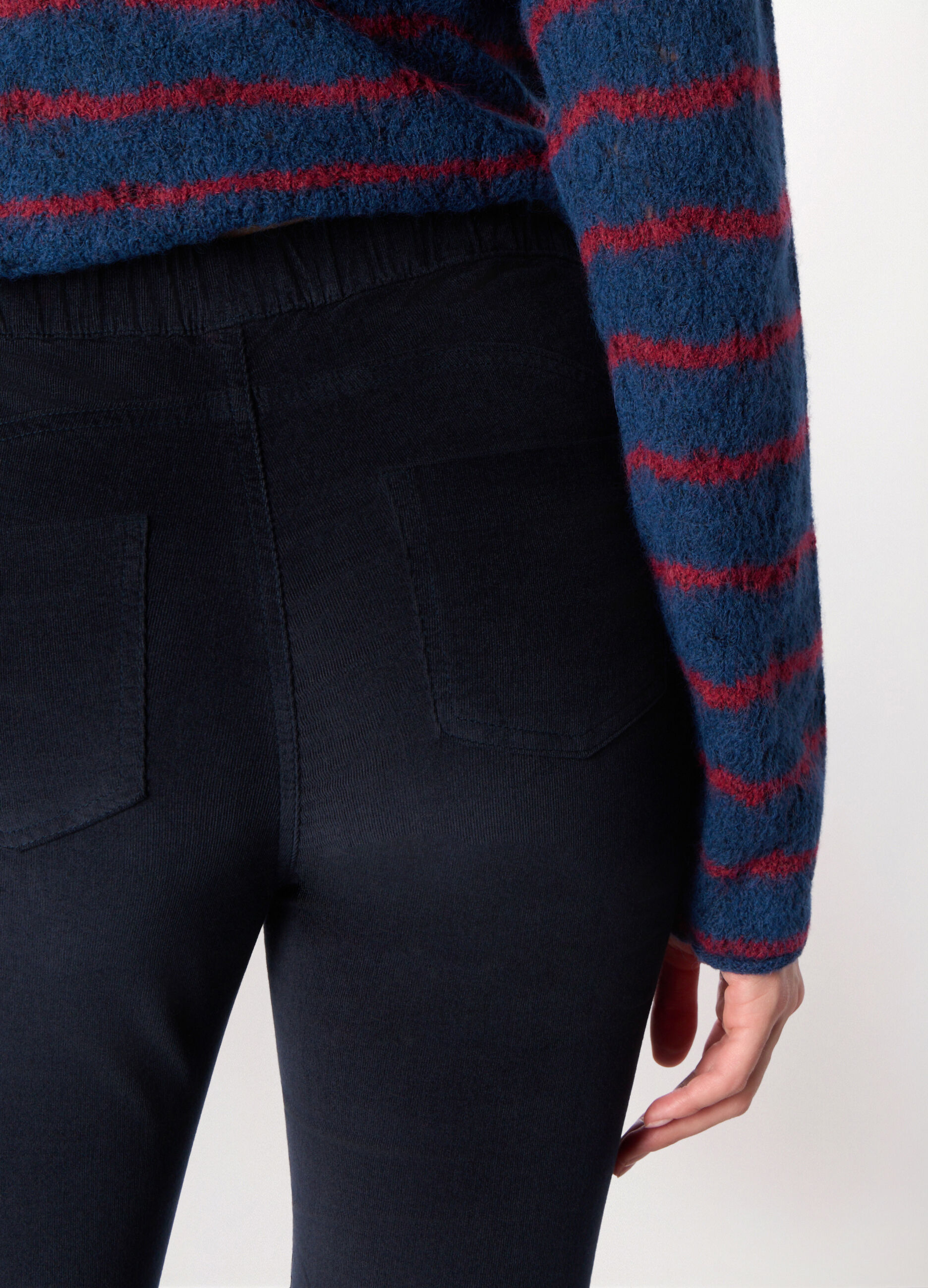 Treggings in velluto a coste di cotone stretch donna_2