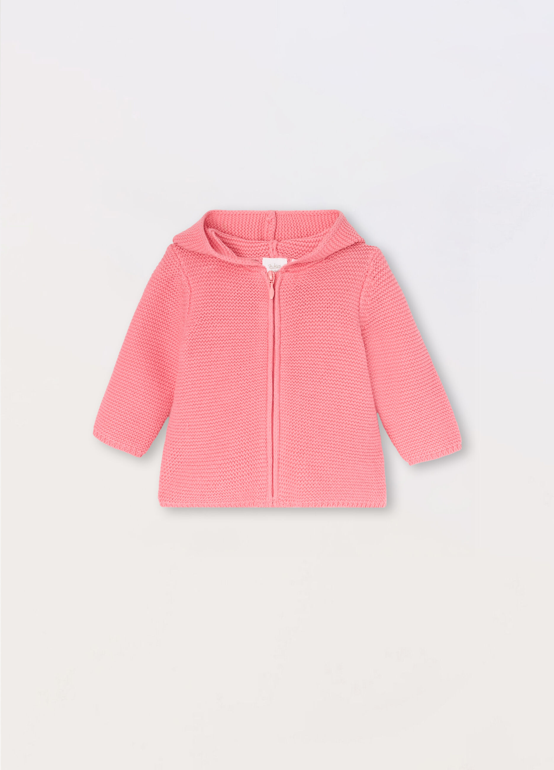 Cardigan in puro cotone con cappuccio neonata_0