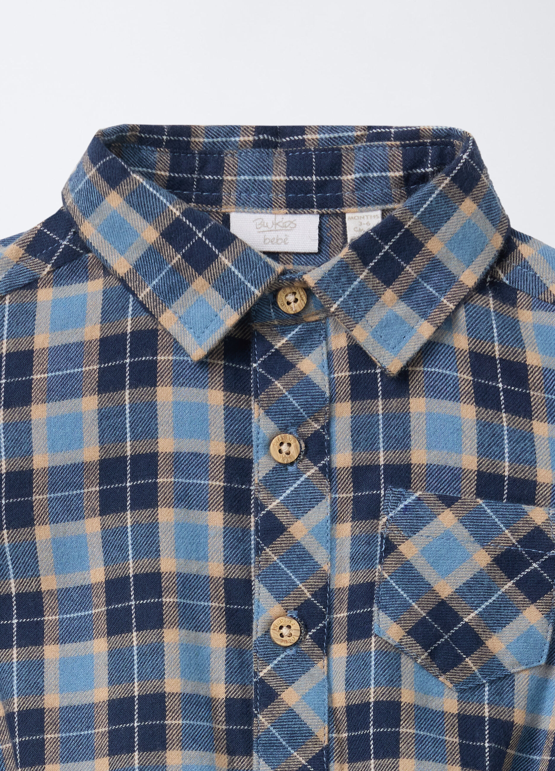 Body camicia in flanella di puro cotone neonato_2