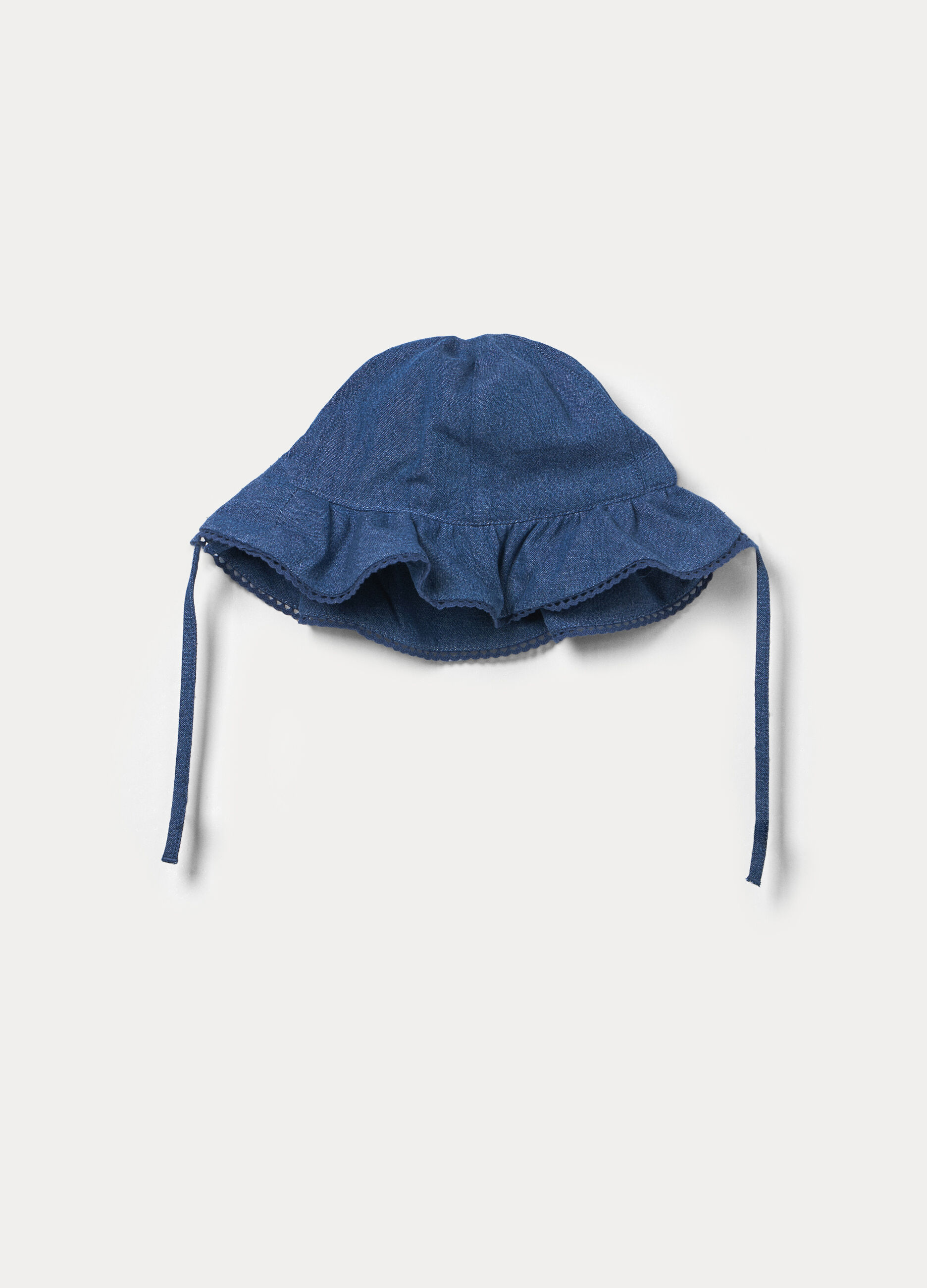Cappello in puro cotone chambray neonata_1