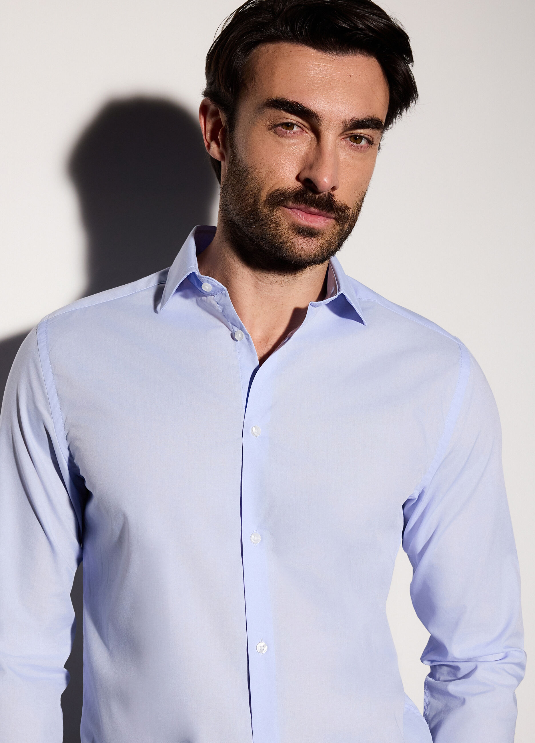 Camicia regular fit in misto cotone uomo_2
