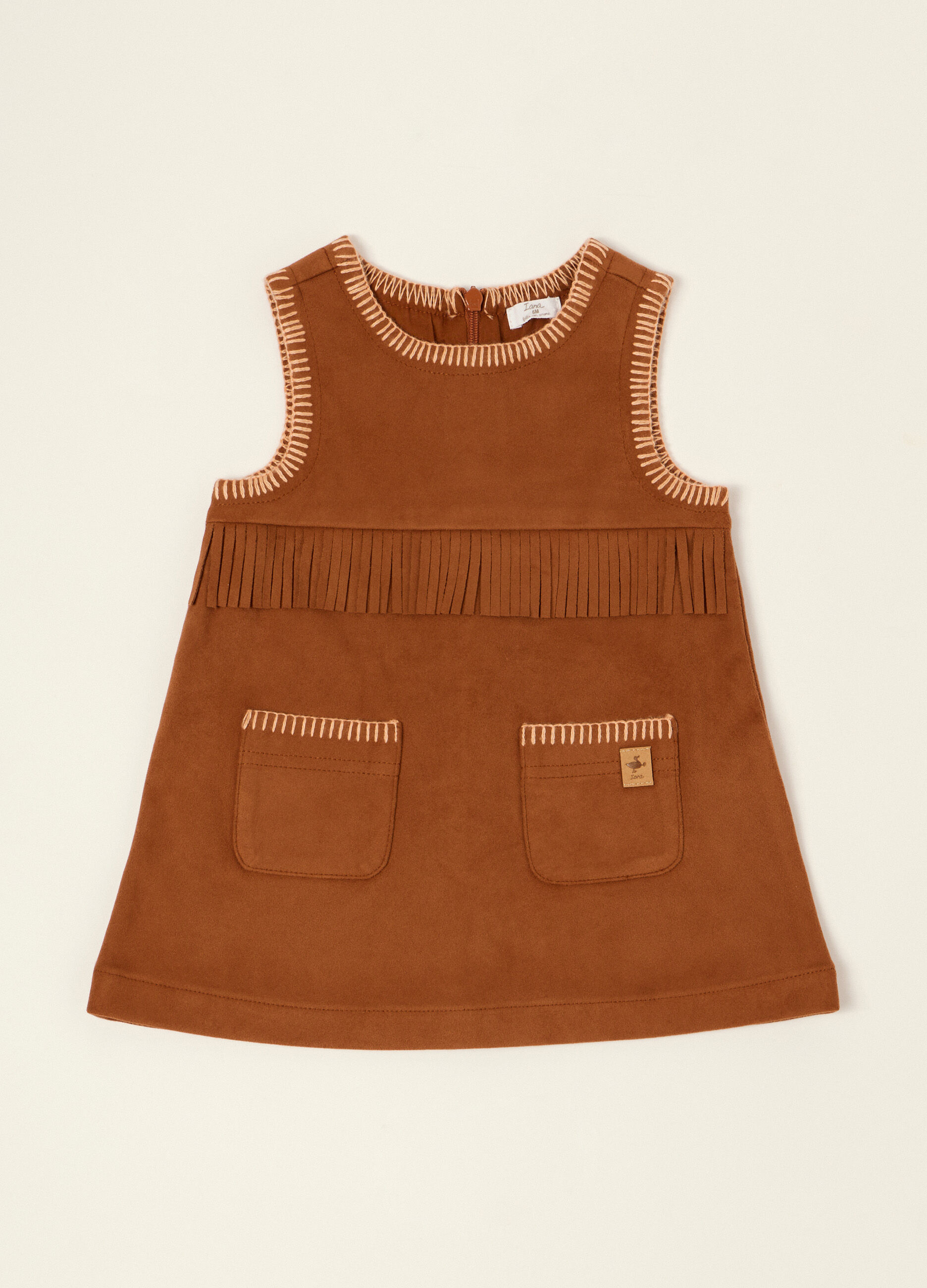 Abito marrone in tessuto elasticizzato_0