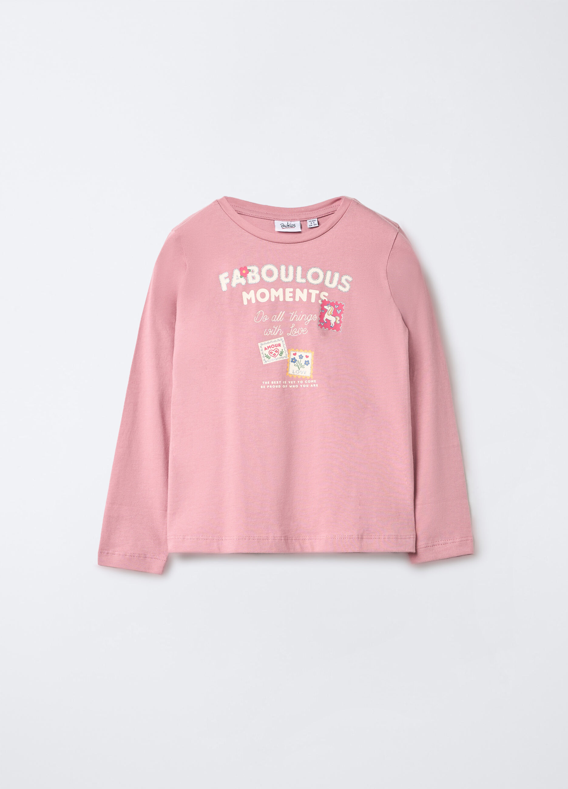 T-shirt in jersey di puro cotone bambina_0