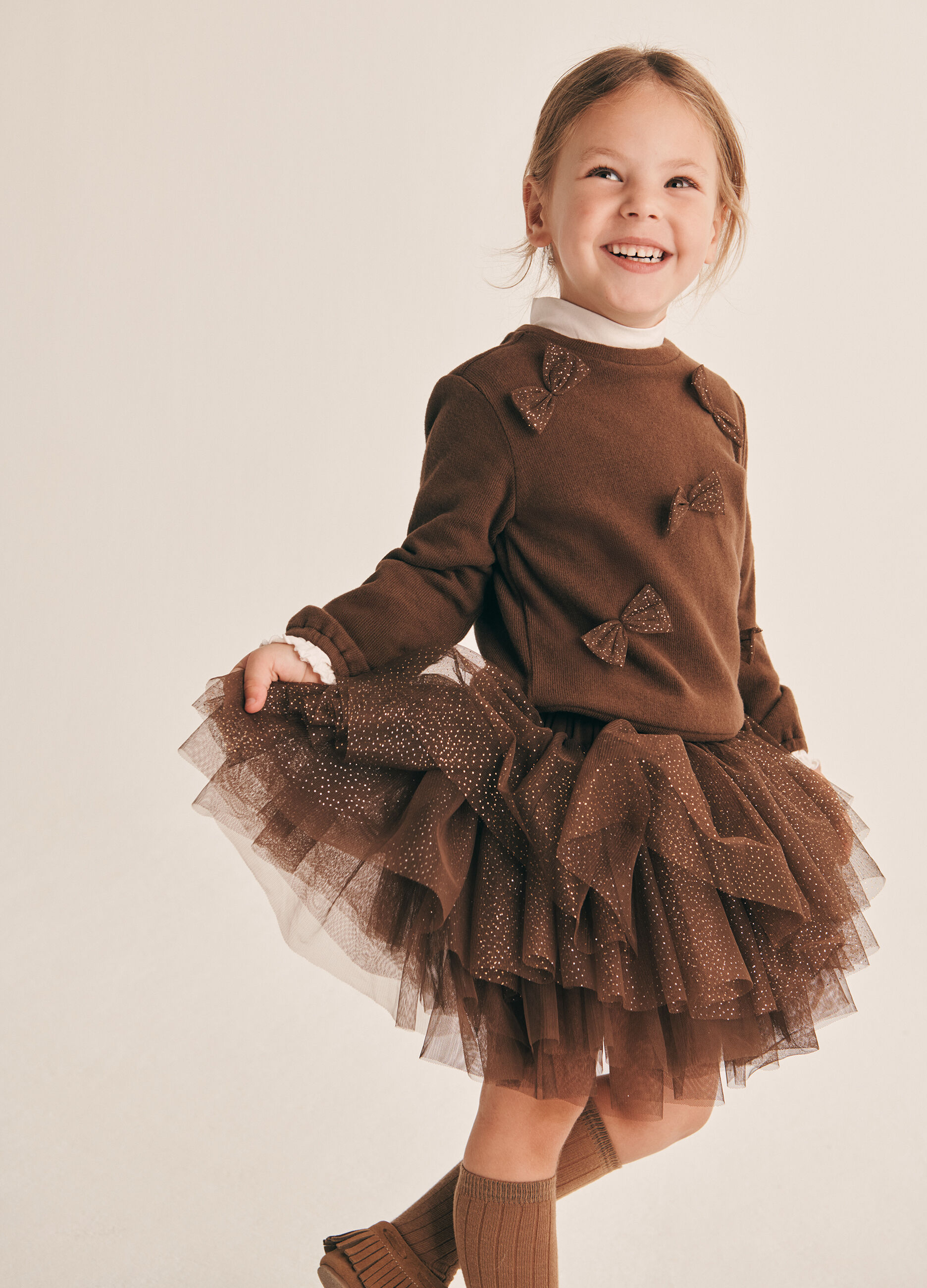 Maglietta marrone per neonata_0