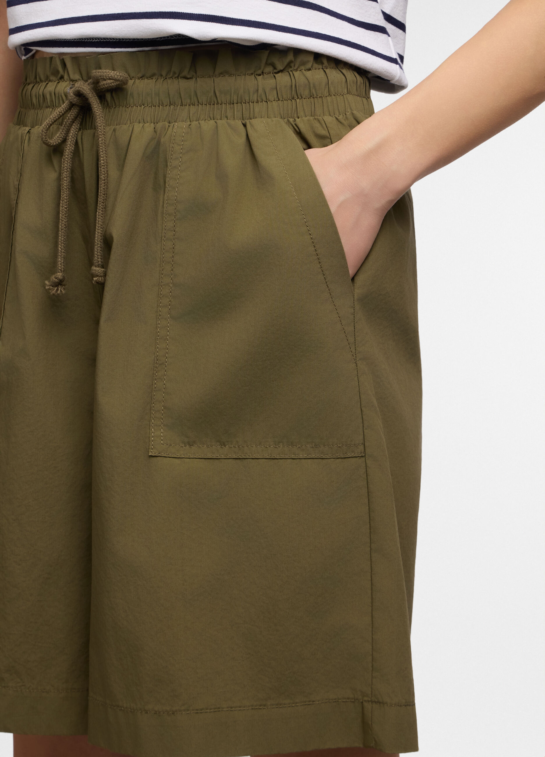 Bermuda regular fit in popeline di puro cotone donna_2