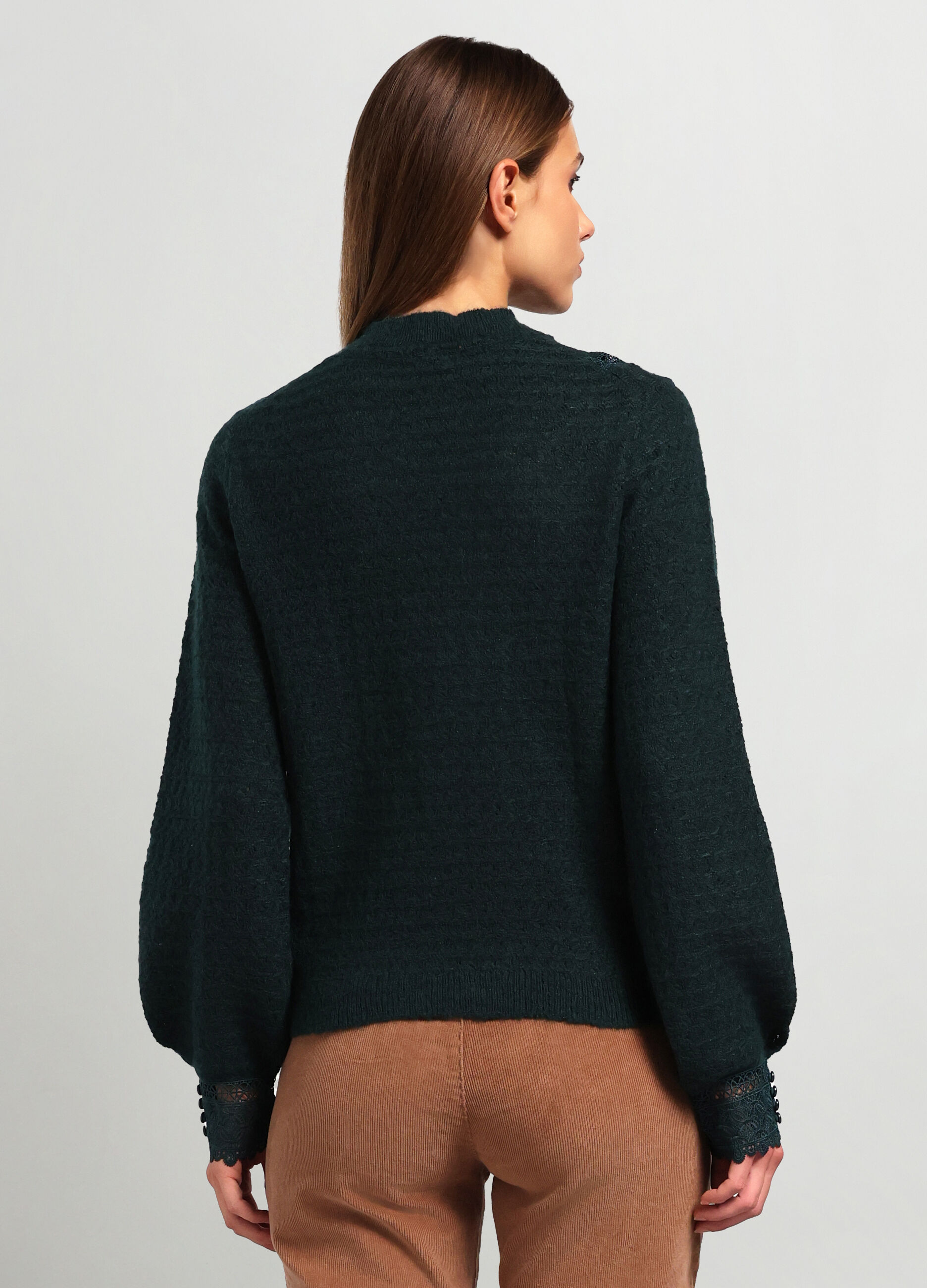 Girocollo tricot con inserti donna_1