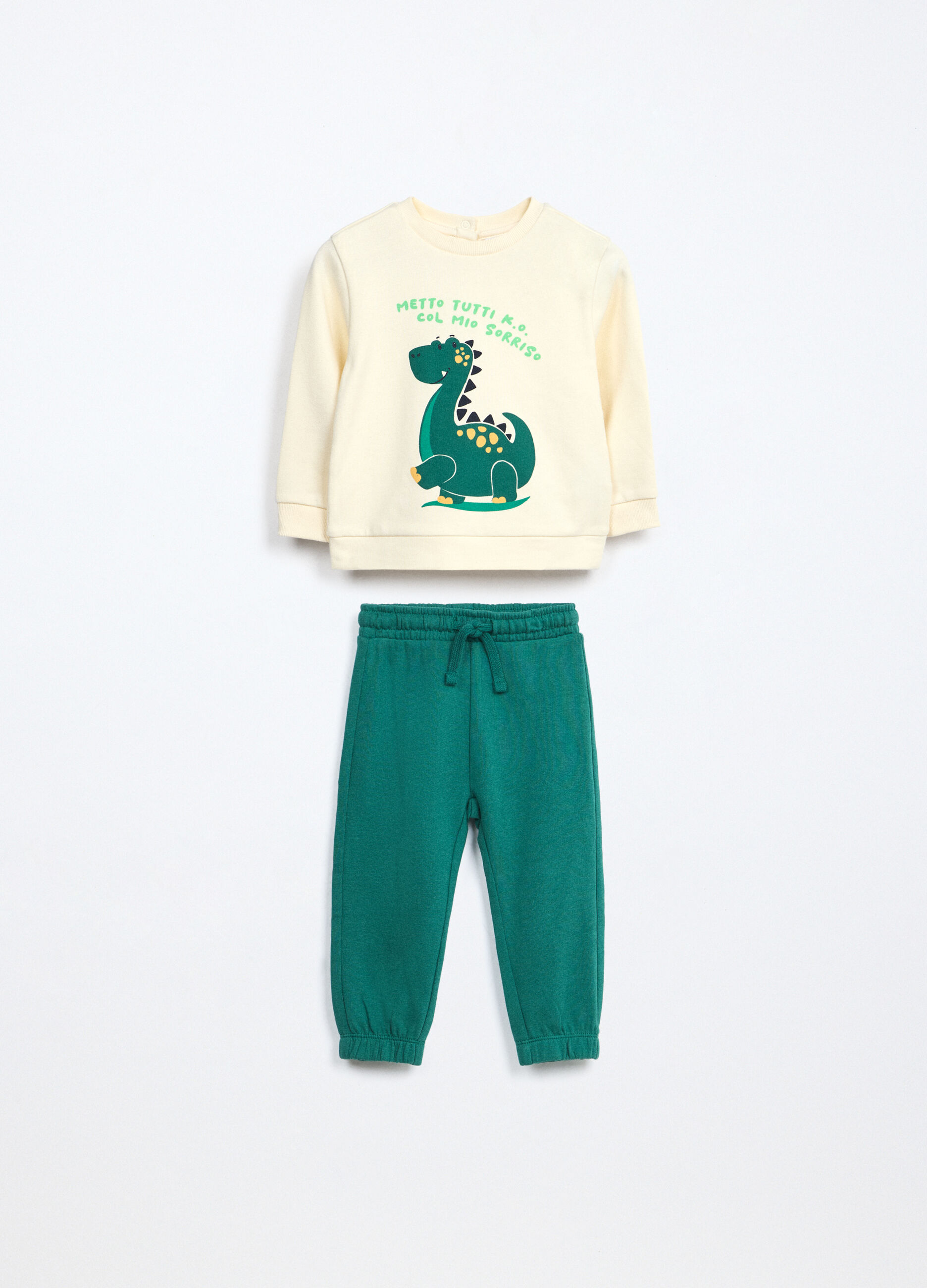 Jogging set in french terry di puro cotone neonato_0