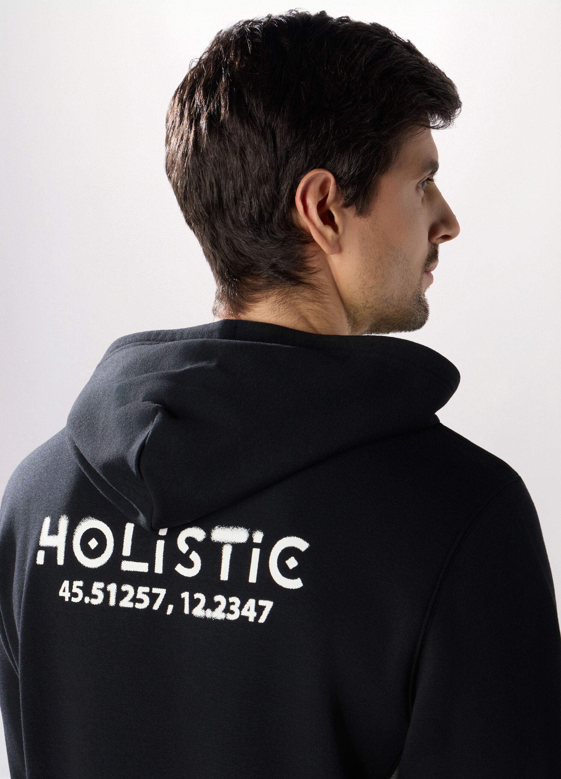 Felpa con cappuccio in misto cotone uomo_2