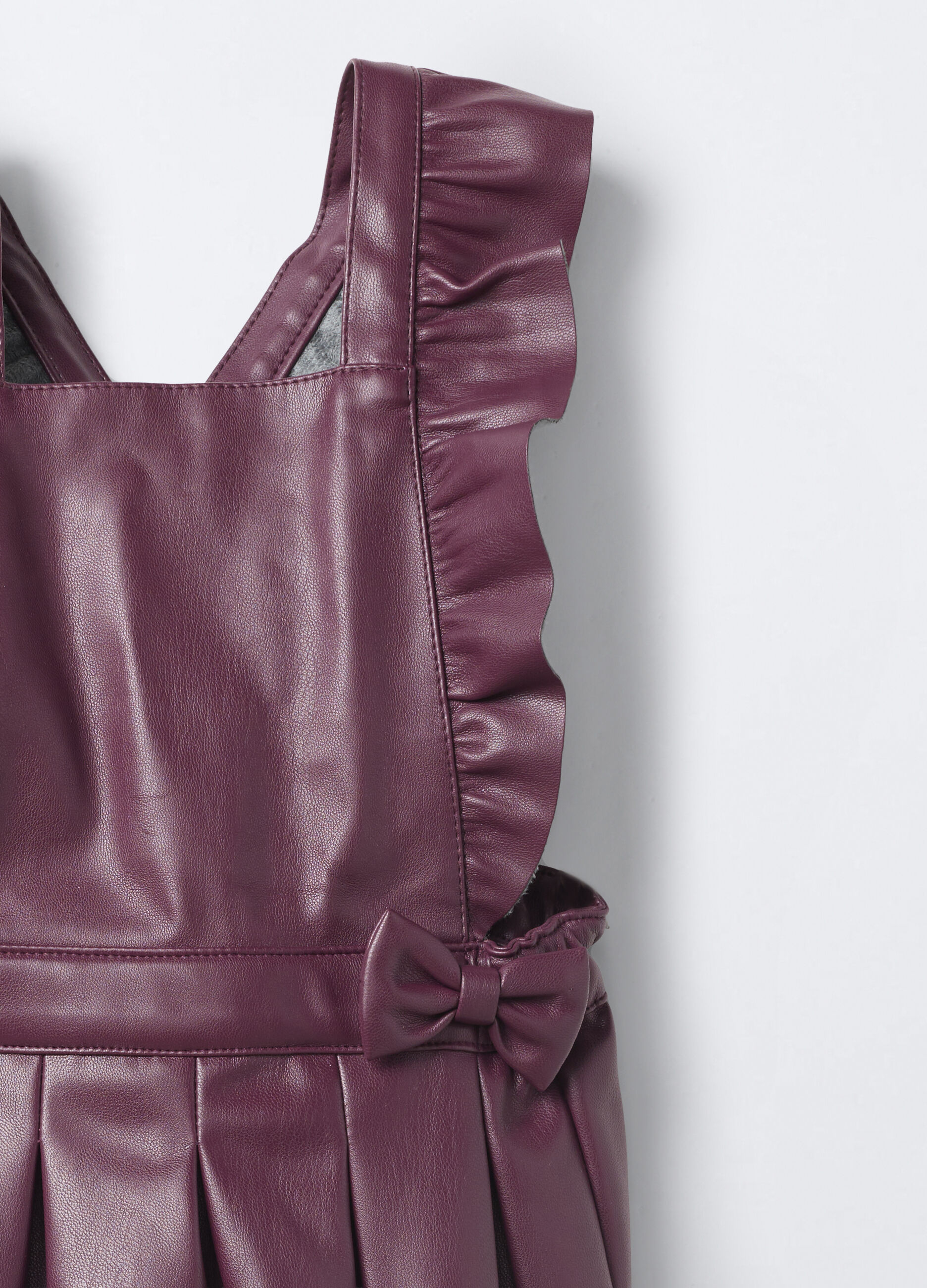 Vestito salopette in eco pelle bimba_2
