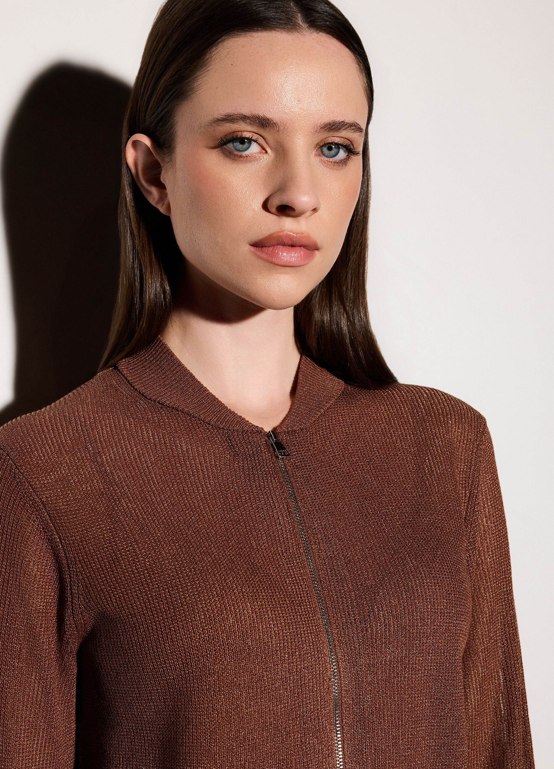 Cardigan full zip in costina donna_3