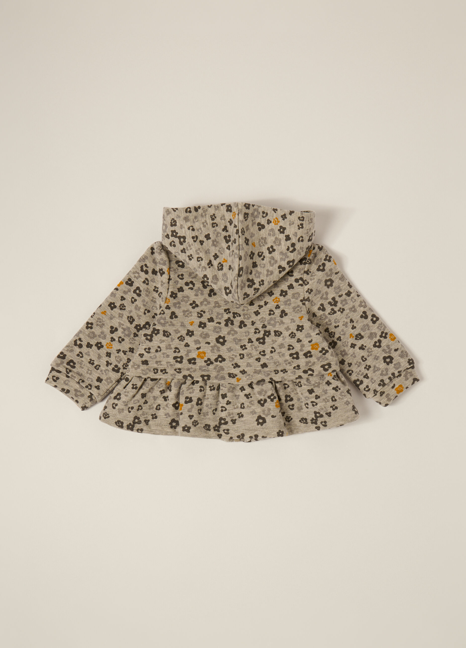 Felpa grigia con full zip per neonata_1