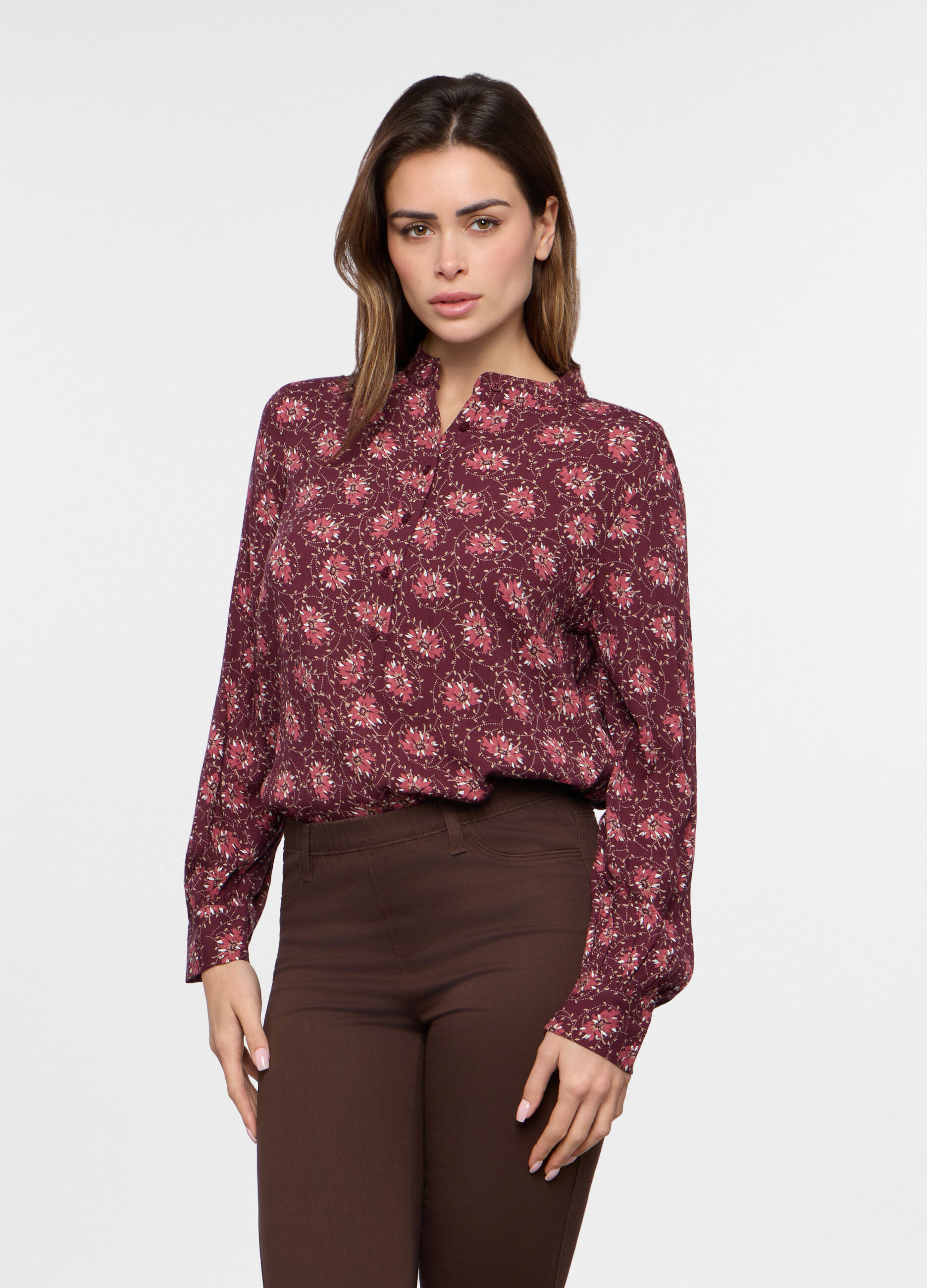 Blusa in pura viscosa crepe donna_0
