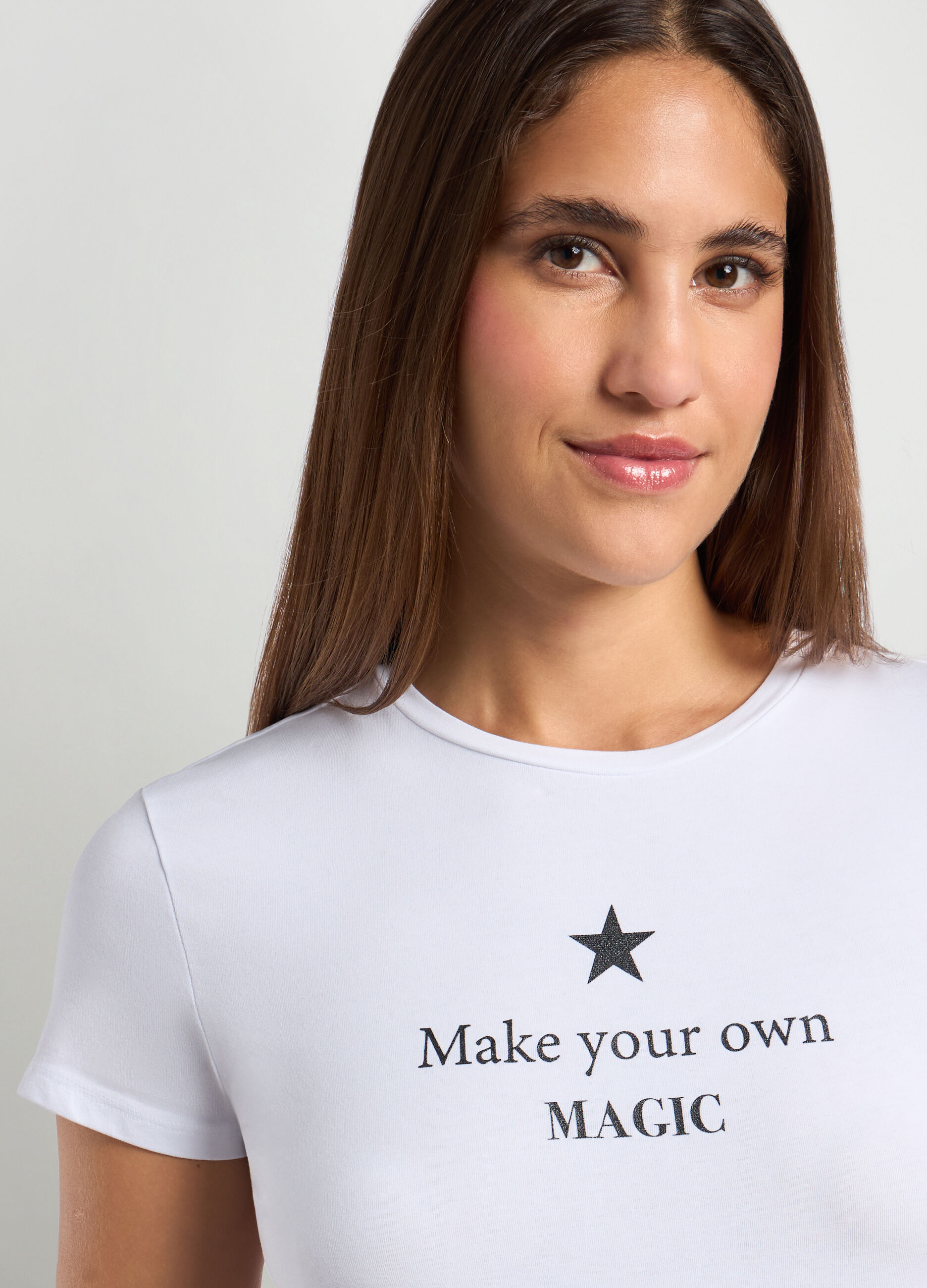 T-shirt in cotone stretch donna_2