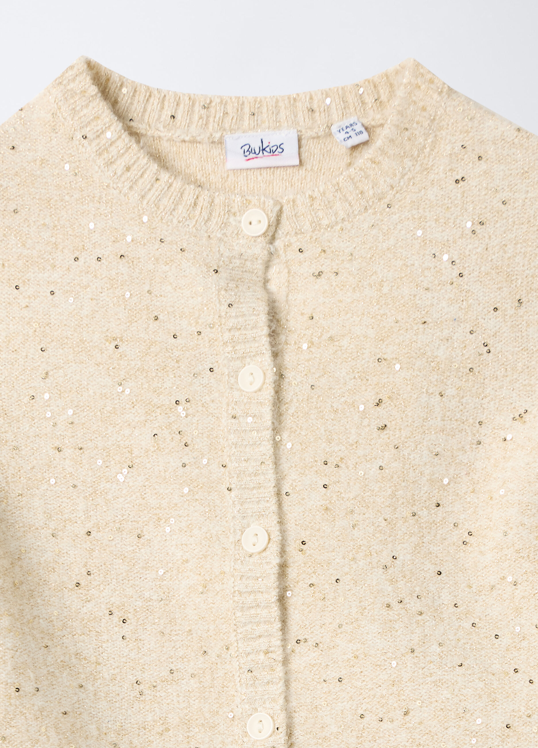 Cardigan girocollo con paillettes bambina_2