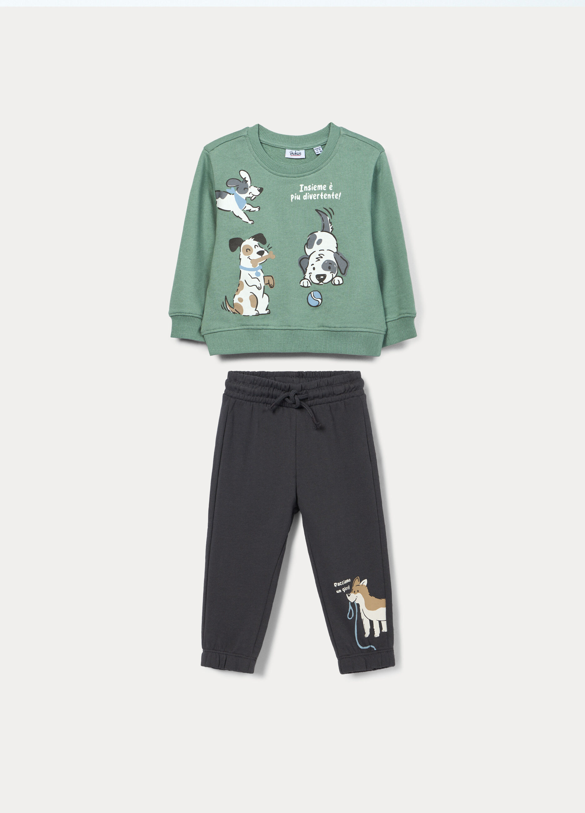 Jogging set in french terry di puro cotone bimbo_0