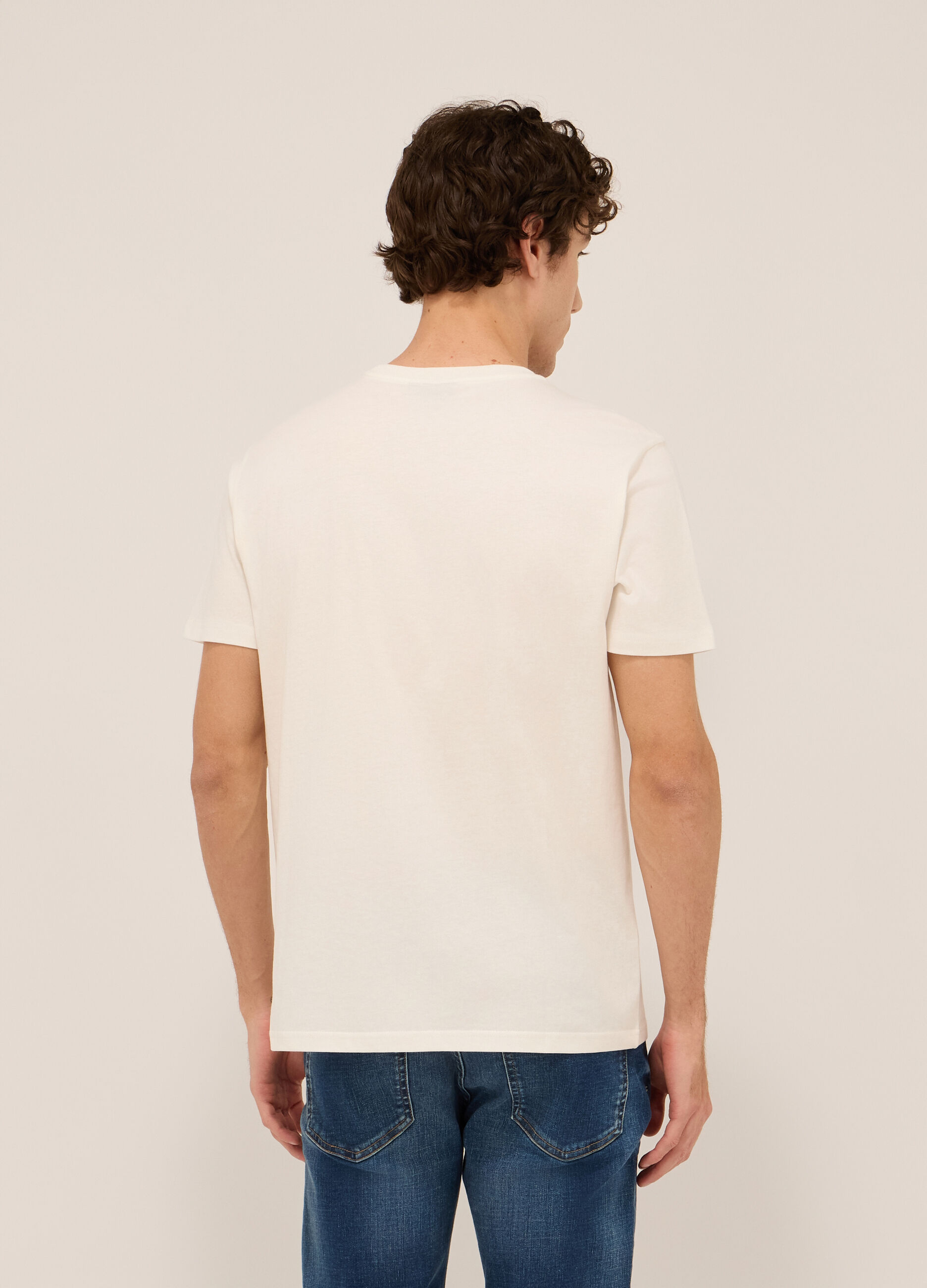 T-shirt in jersey di cotone con stampa Popeye uomo_1