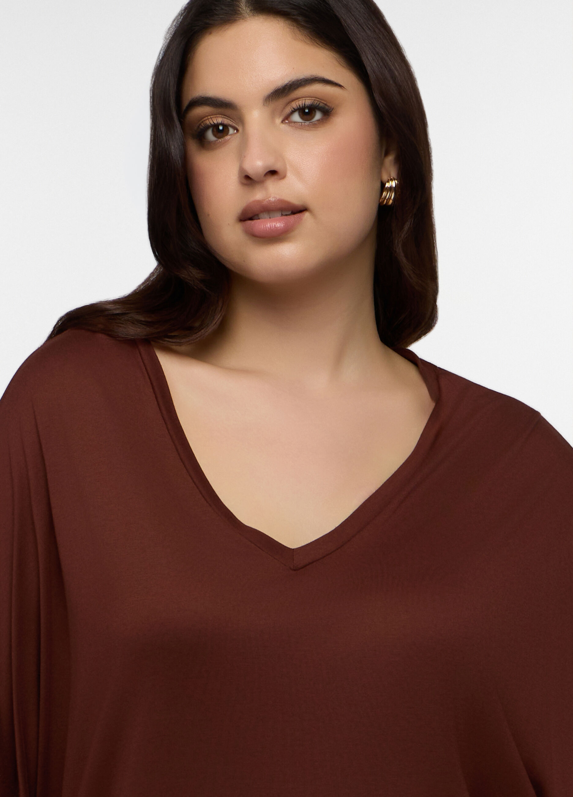T-shirt Fit Relaxed con scollo a V donna curvy_2