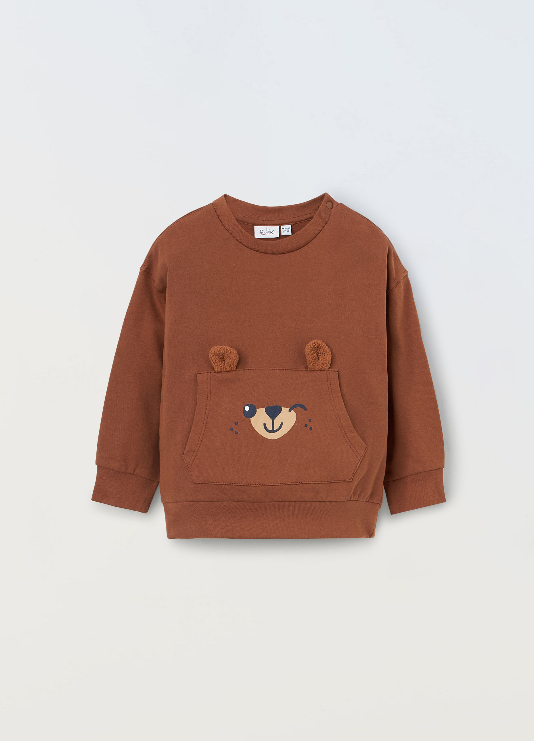 Felpa in puro cotone con applicazioni 3D neonato_0