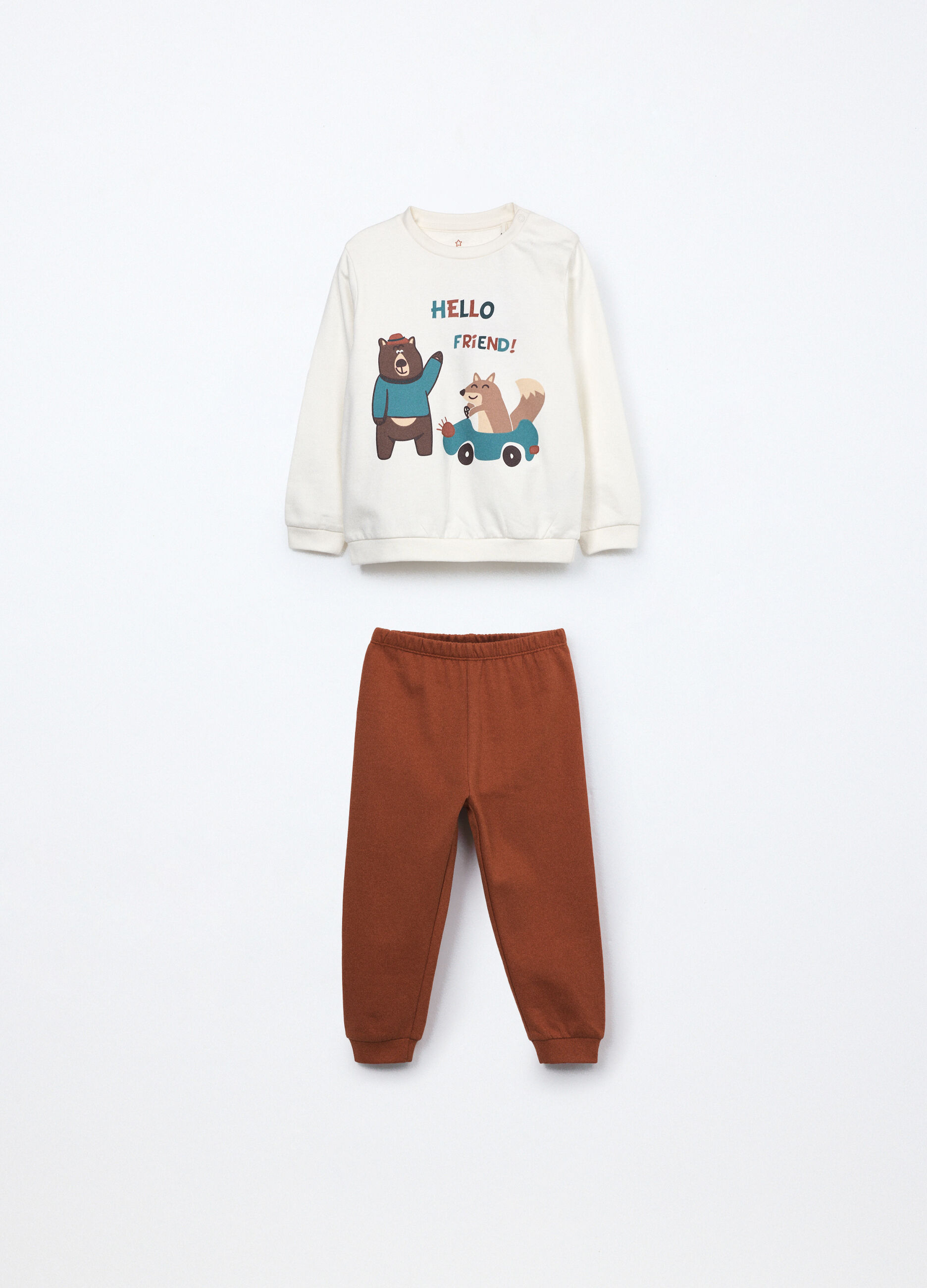 Set pigiama in puro cotone fleece neonata_0