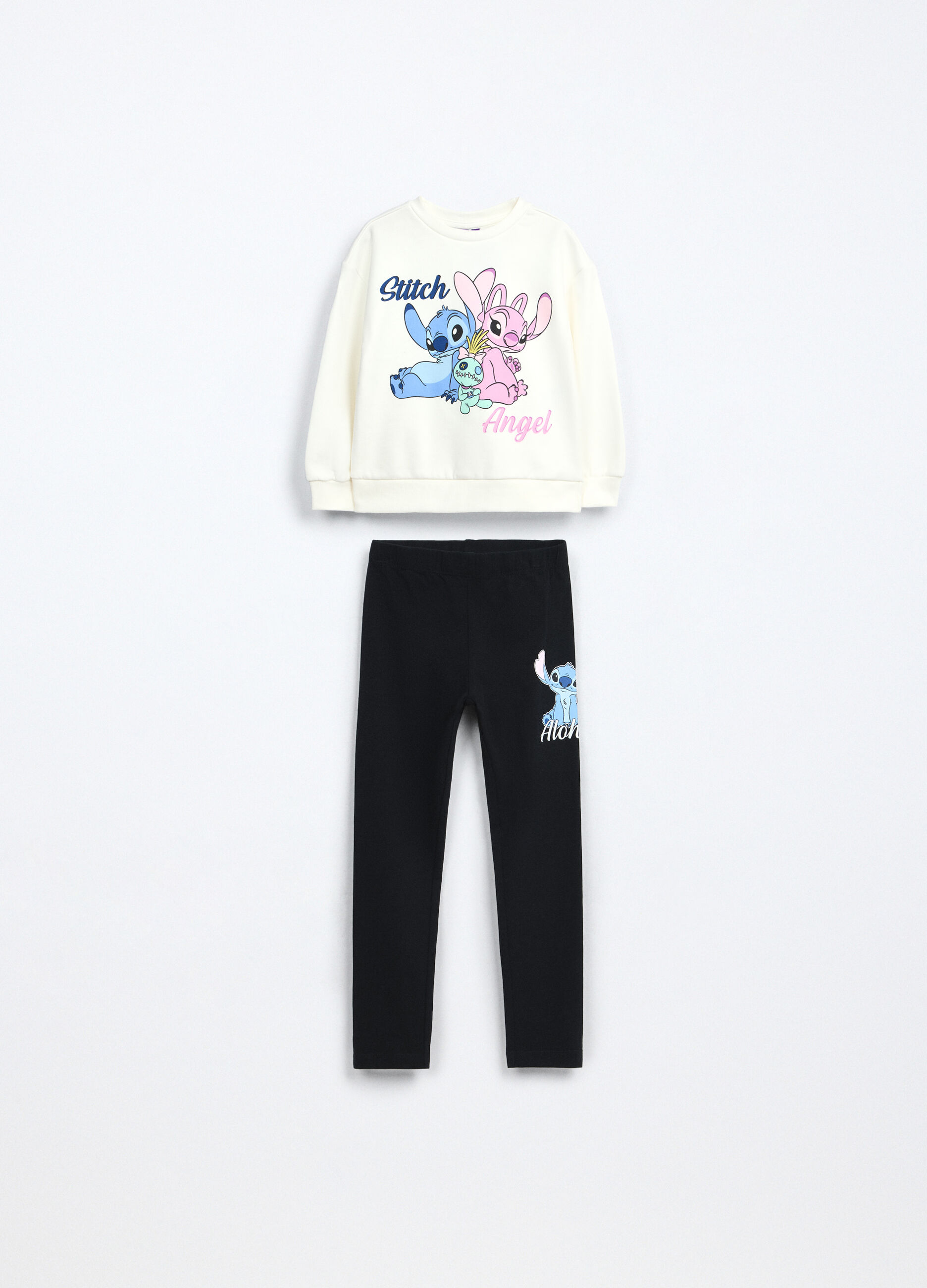 Jogging set in french terry stretch bambina_0