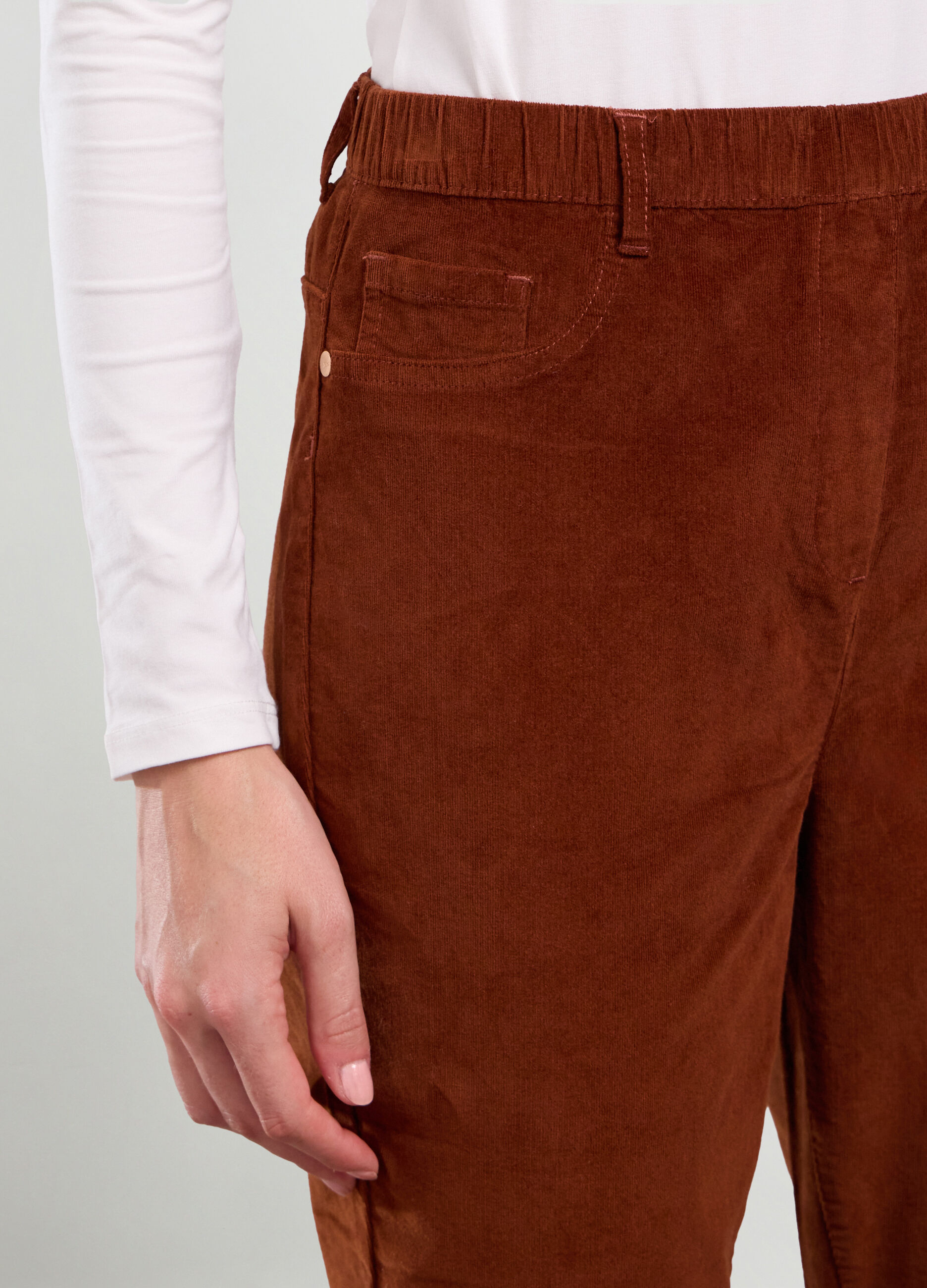 Leggings in costina di velluto donna_2