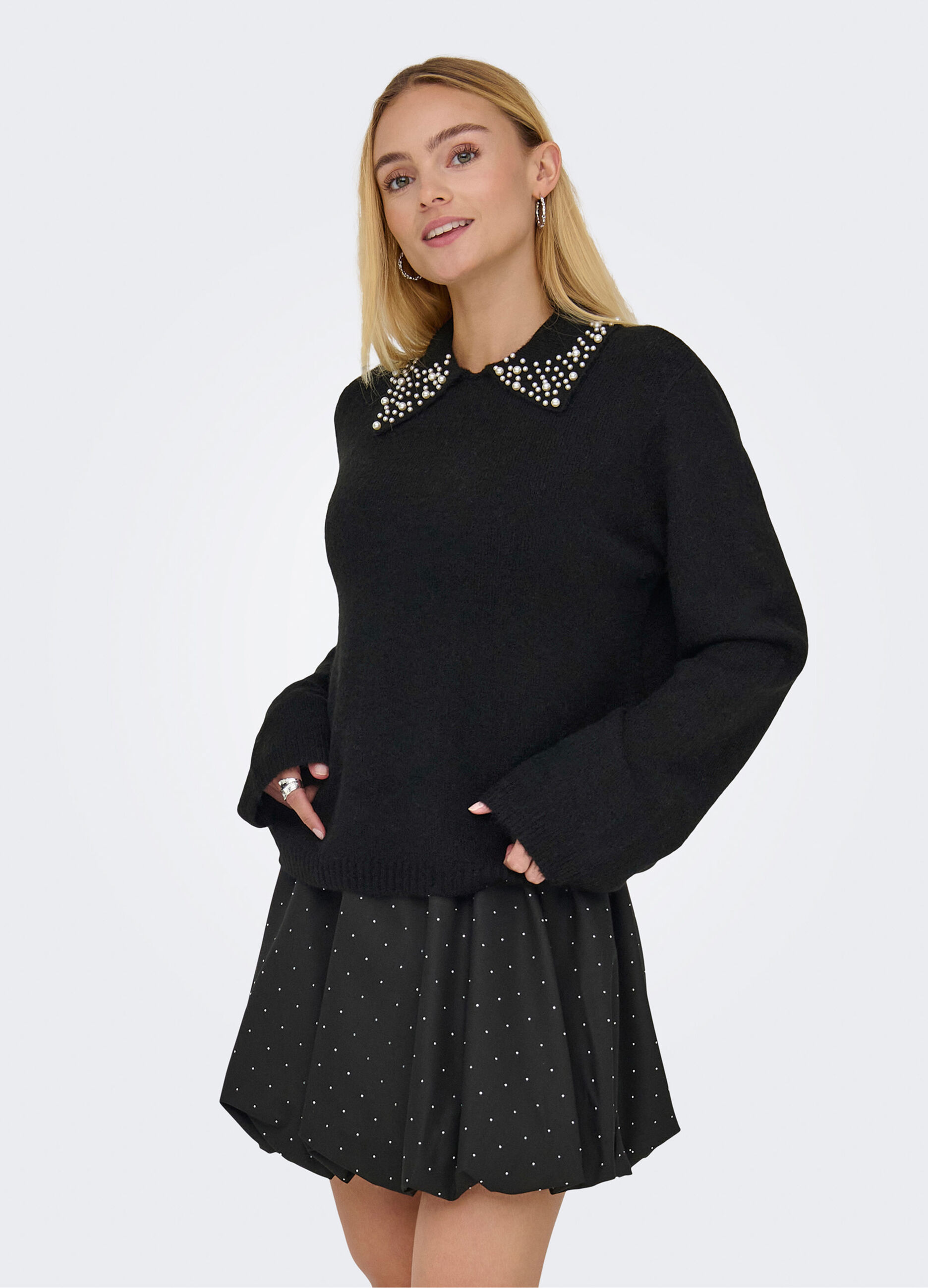 Tricot con perle applicate donna_0