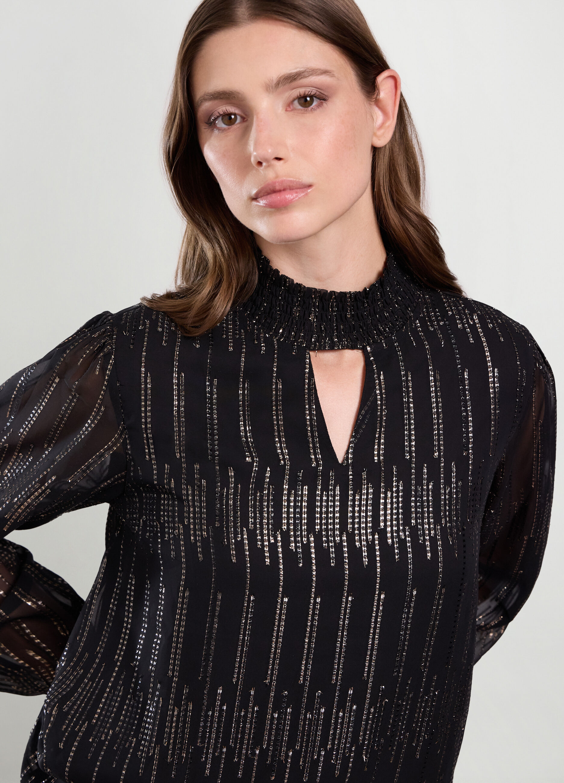 Blusa con filo lurex donna_2