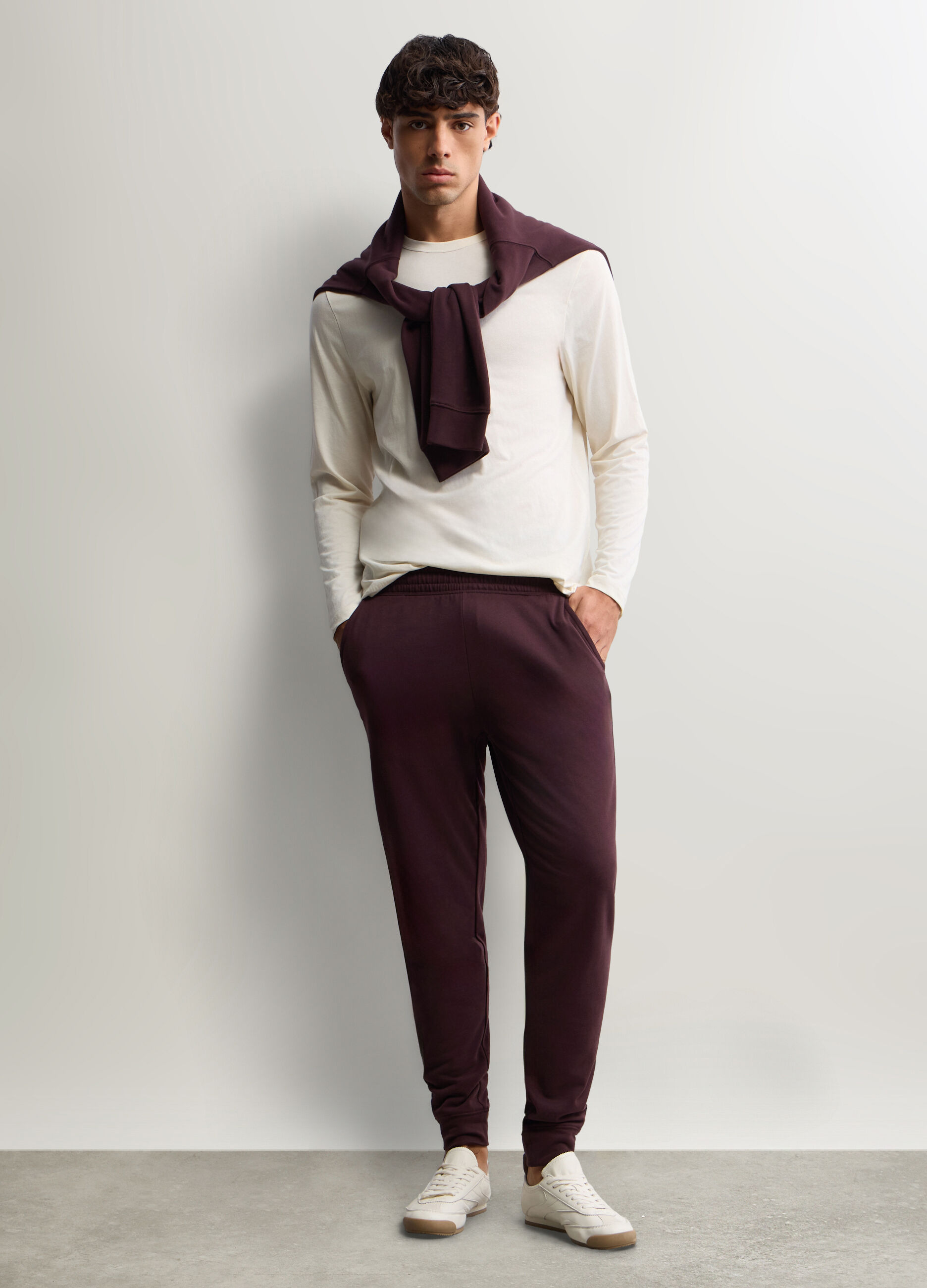 Jogger slim fit in felpa di cotone uomo