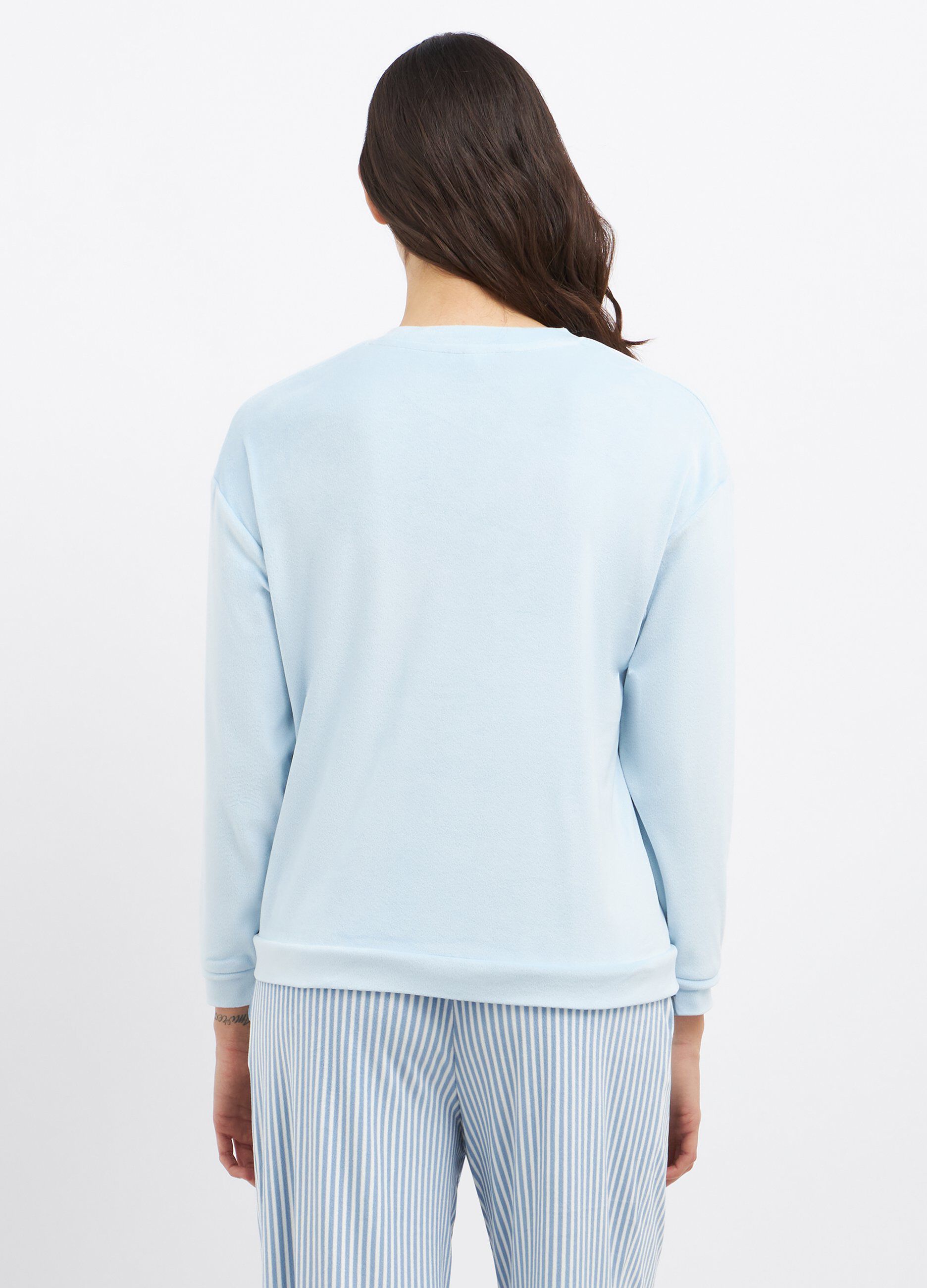 Top pigiama lungo in micro fleece donna_1