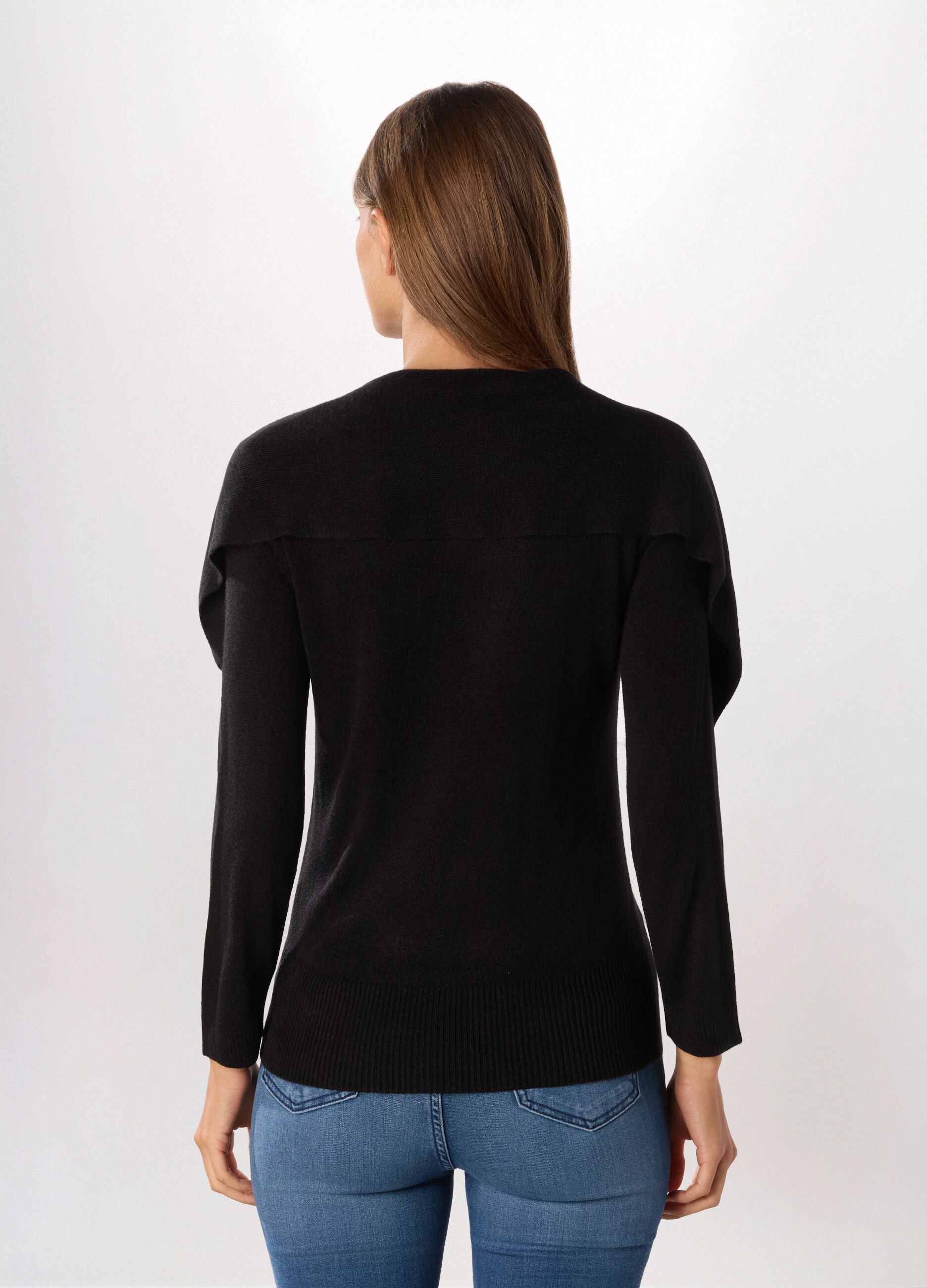 Pullover tricot con colletto donna_2