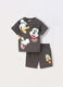 Jogging set corto in jersey di puro cotone neonato_0