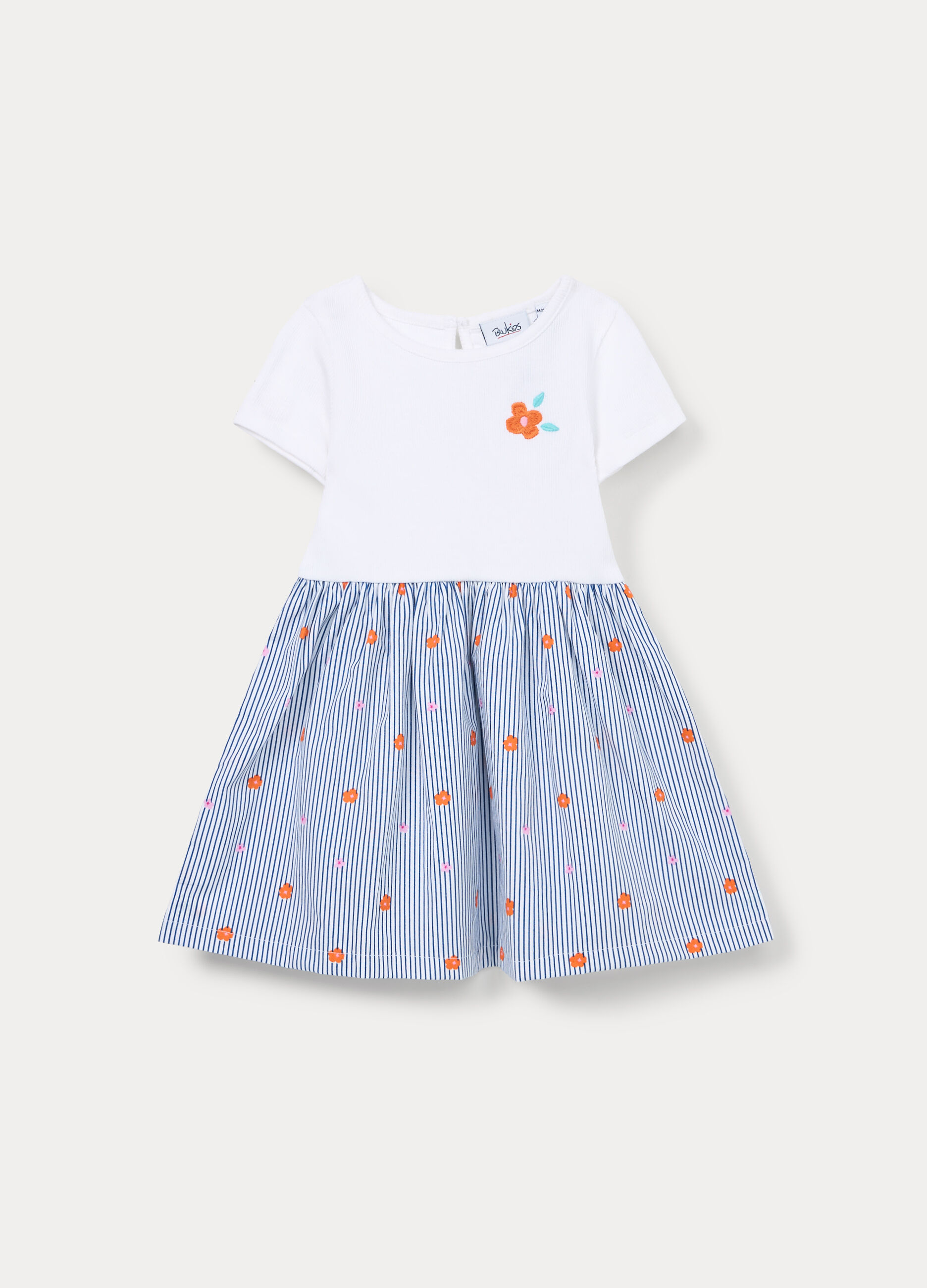 Abito corto in costina di cotone stretch bimba _0