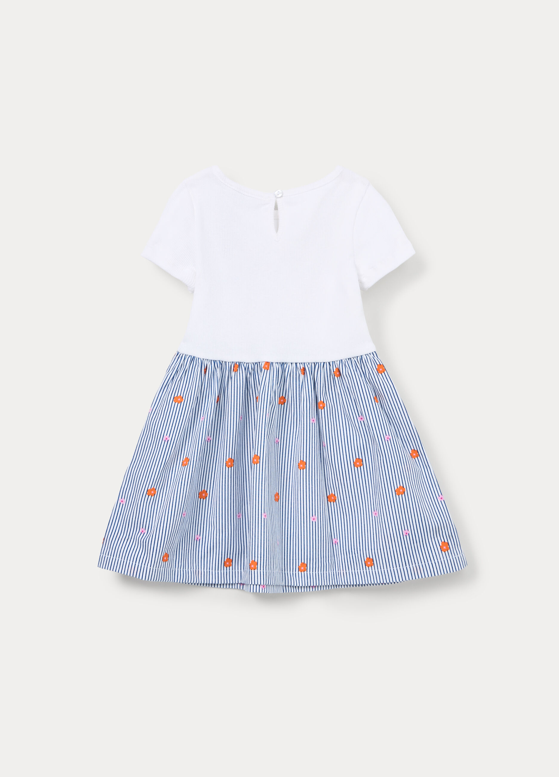 Abito corto in costina di cotone stretch bimba _1