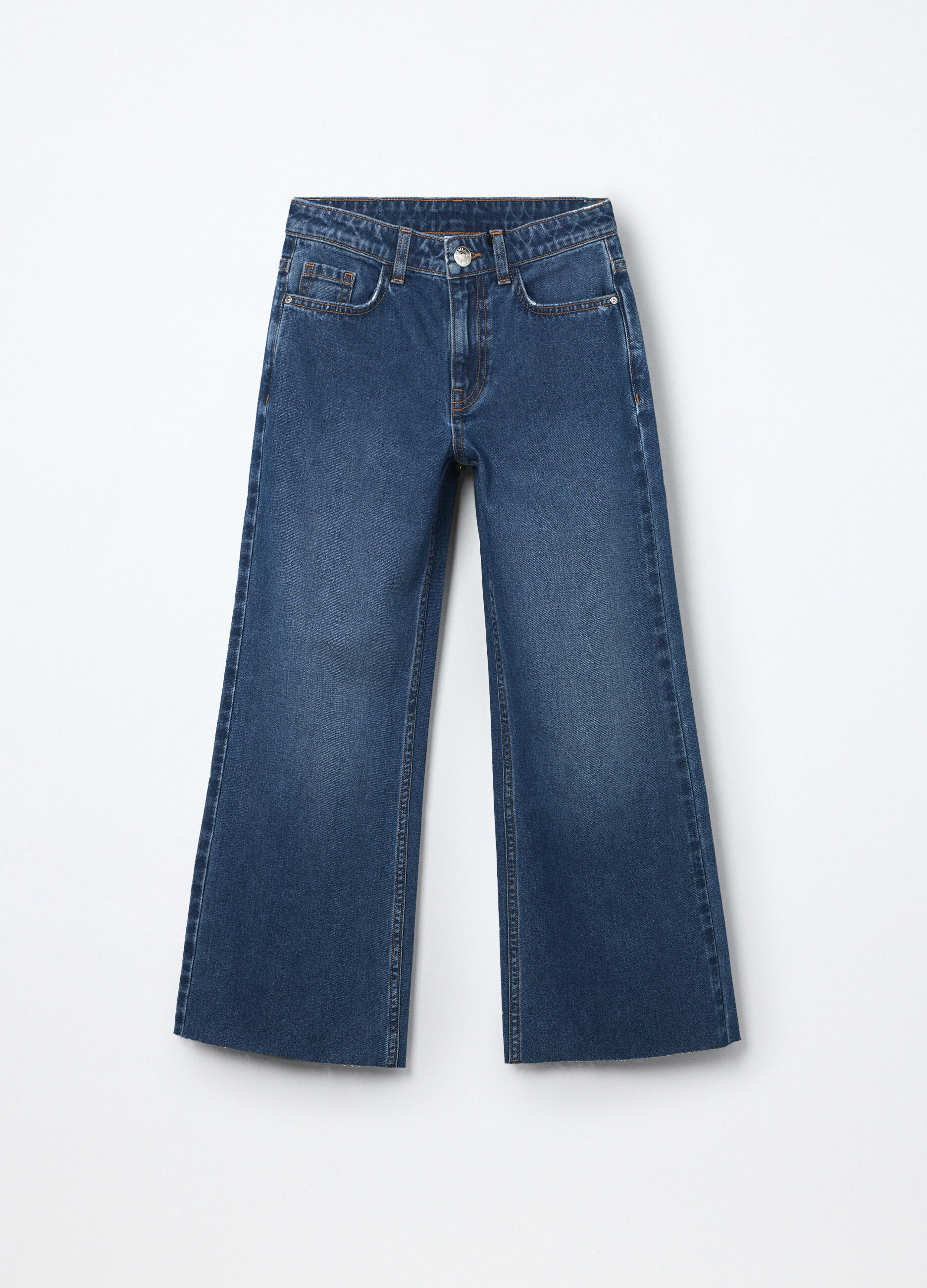 Pantaloni in denim di puro cotone ragazza_0