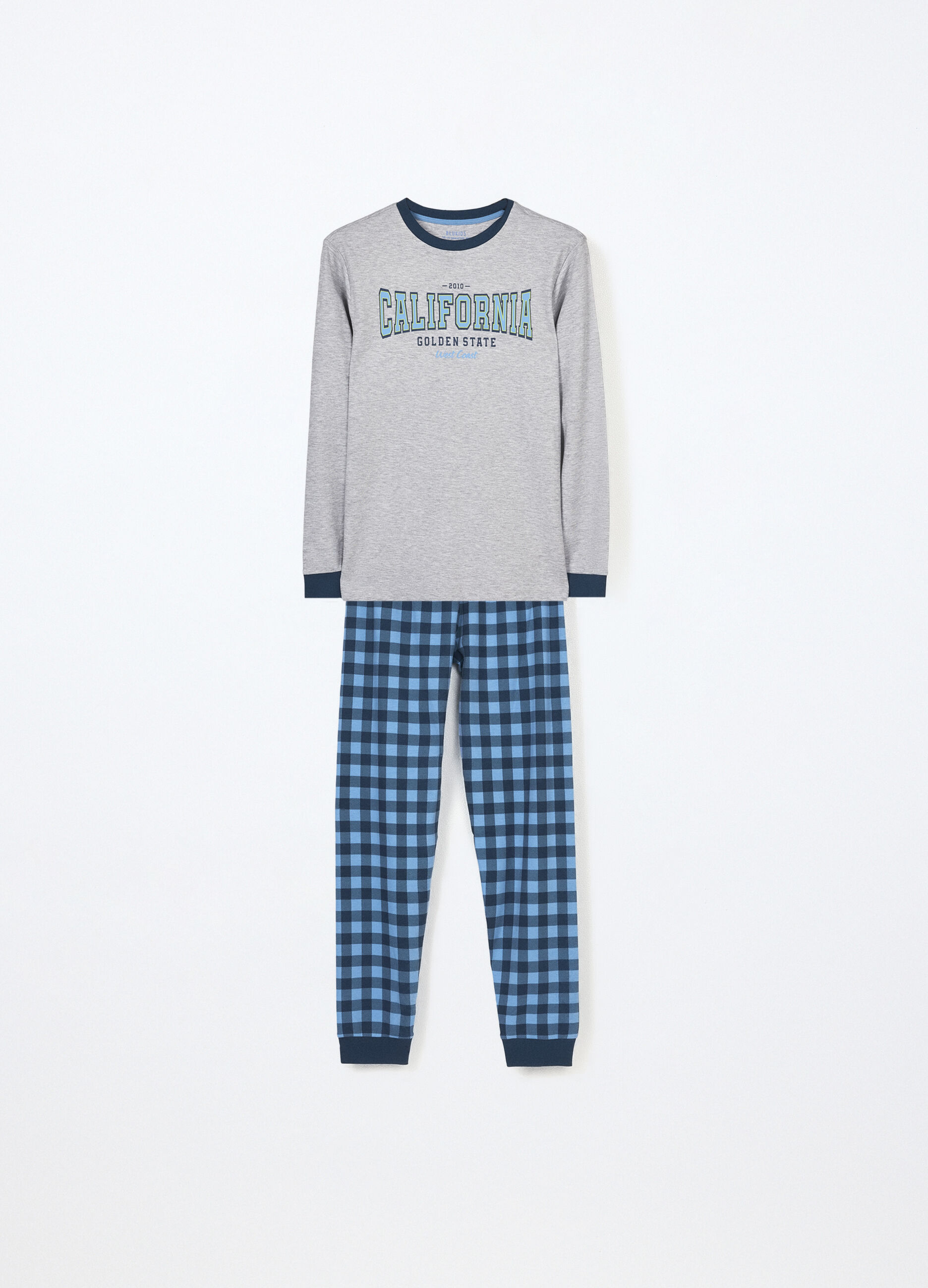 Set pigiama lungo in interlock di misto cotone ragazzo_0