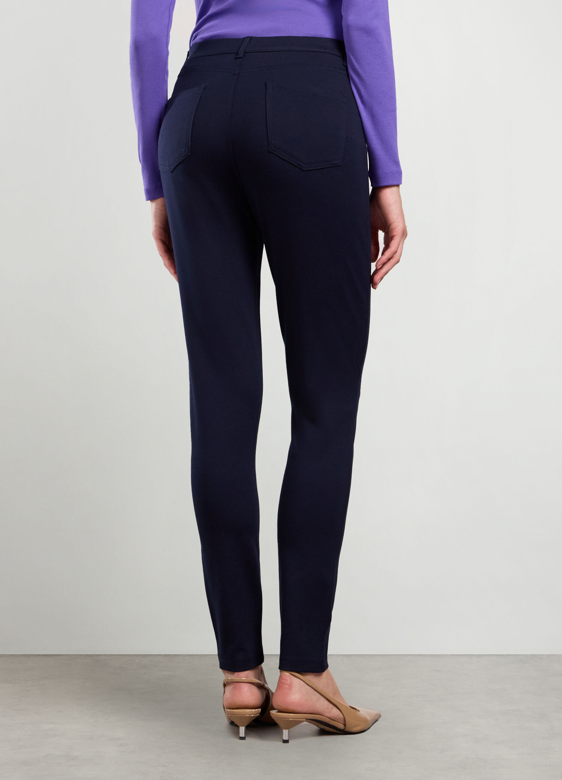 Pantaloni in misto viscosa stretch donna_1
