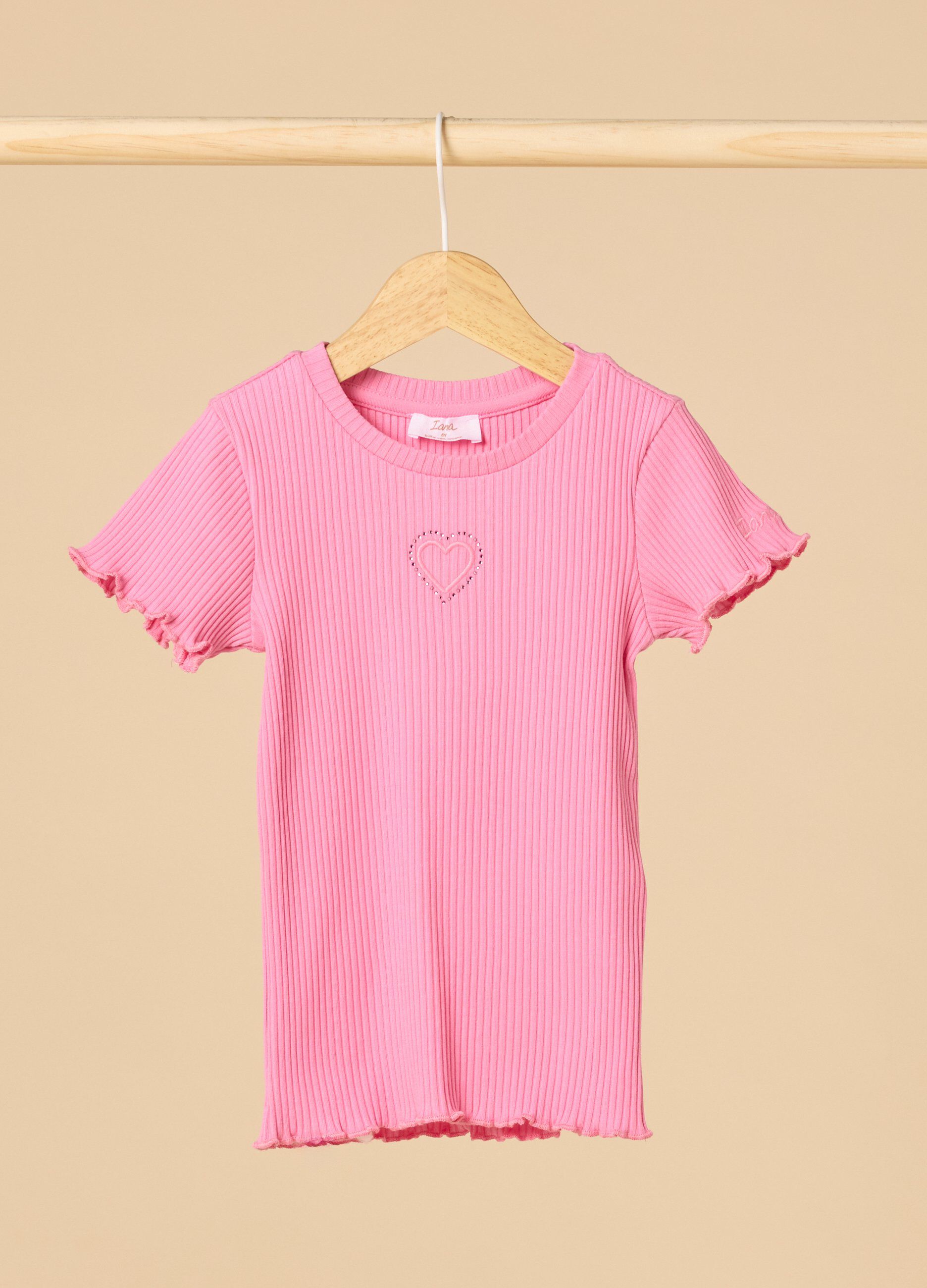 T-shirt in costina a maniche corte IANA bambina_0