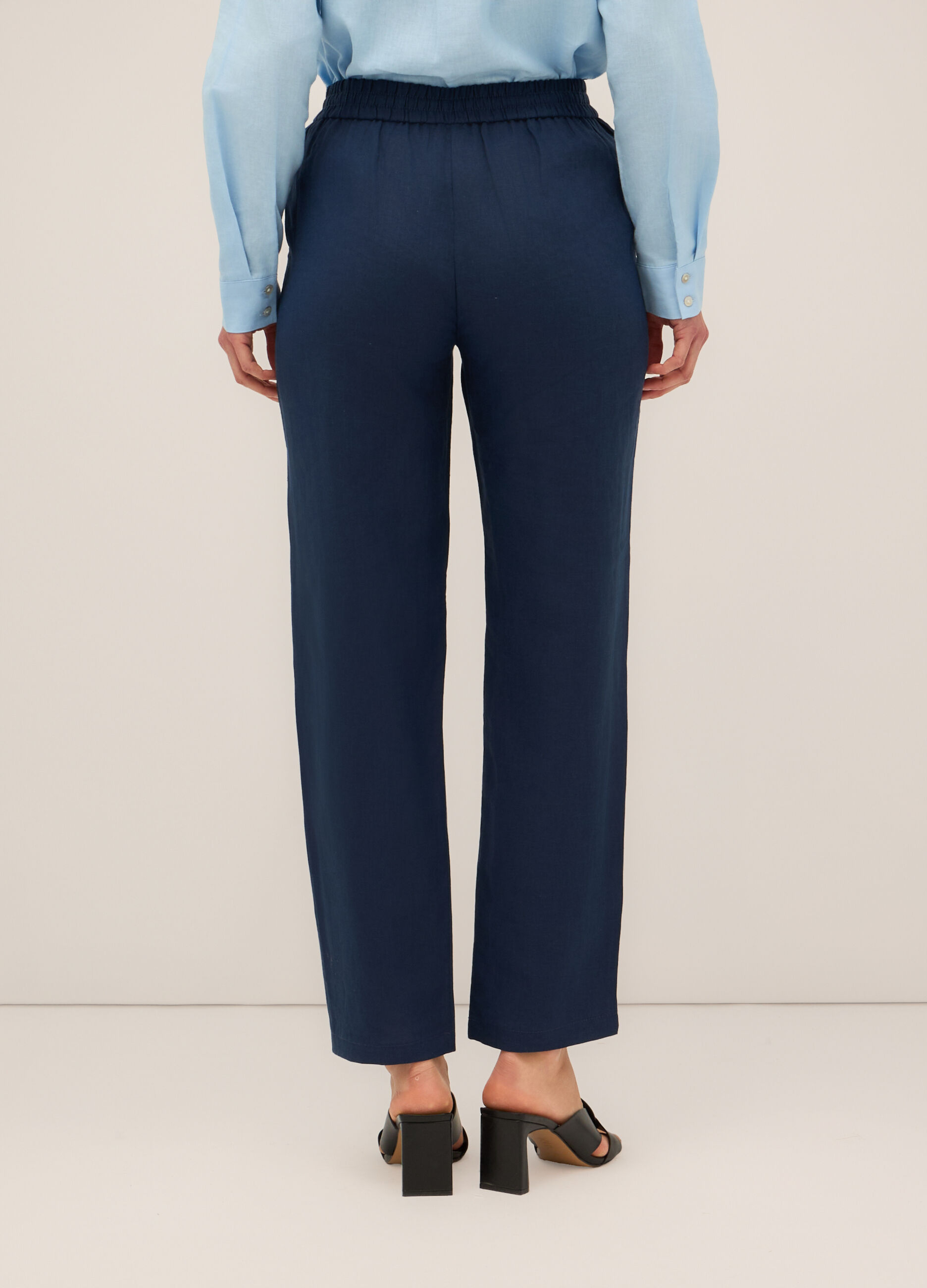 Pantaloni in puro lino donna_1