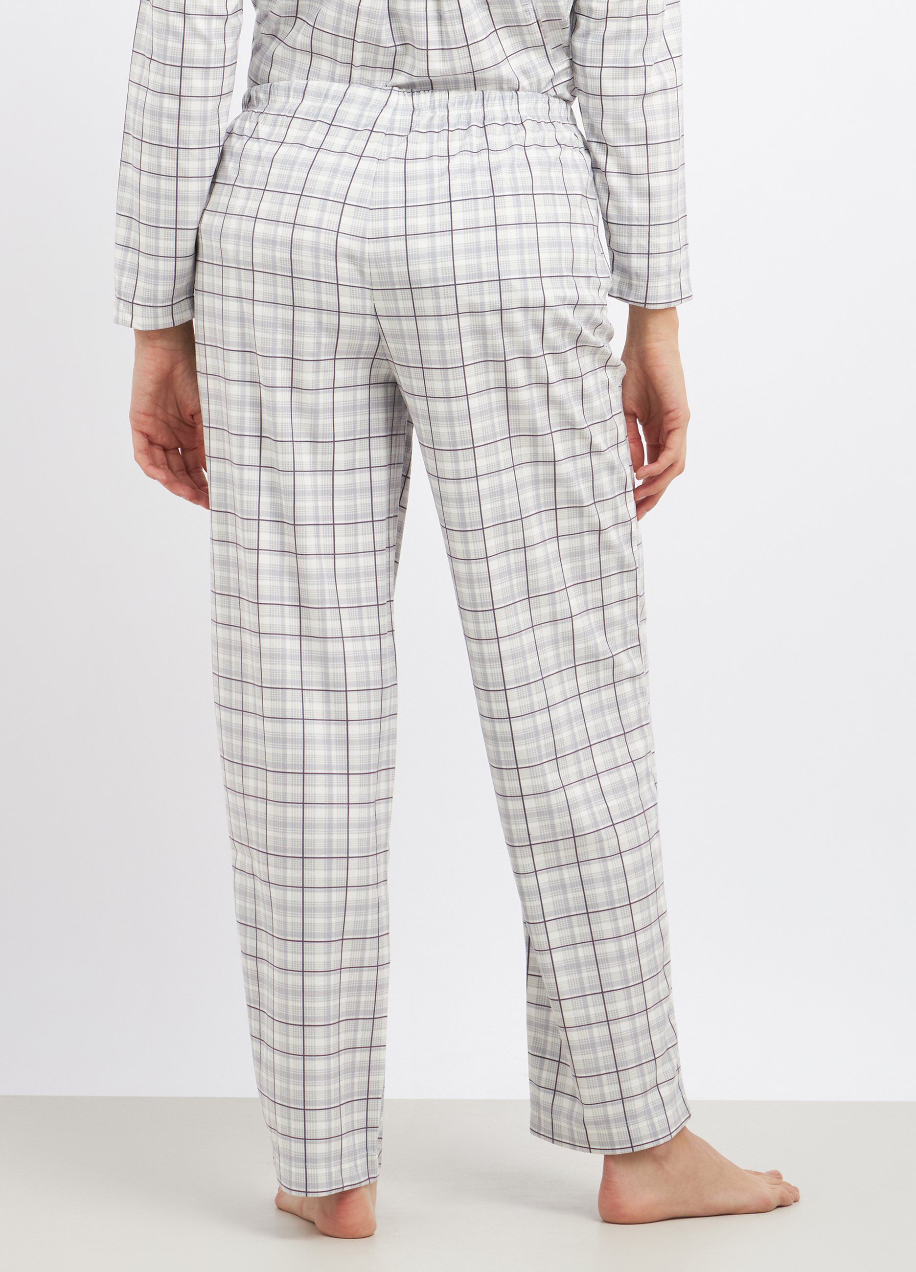 Pantaloni lunghi pigiama a quadri donna_1