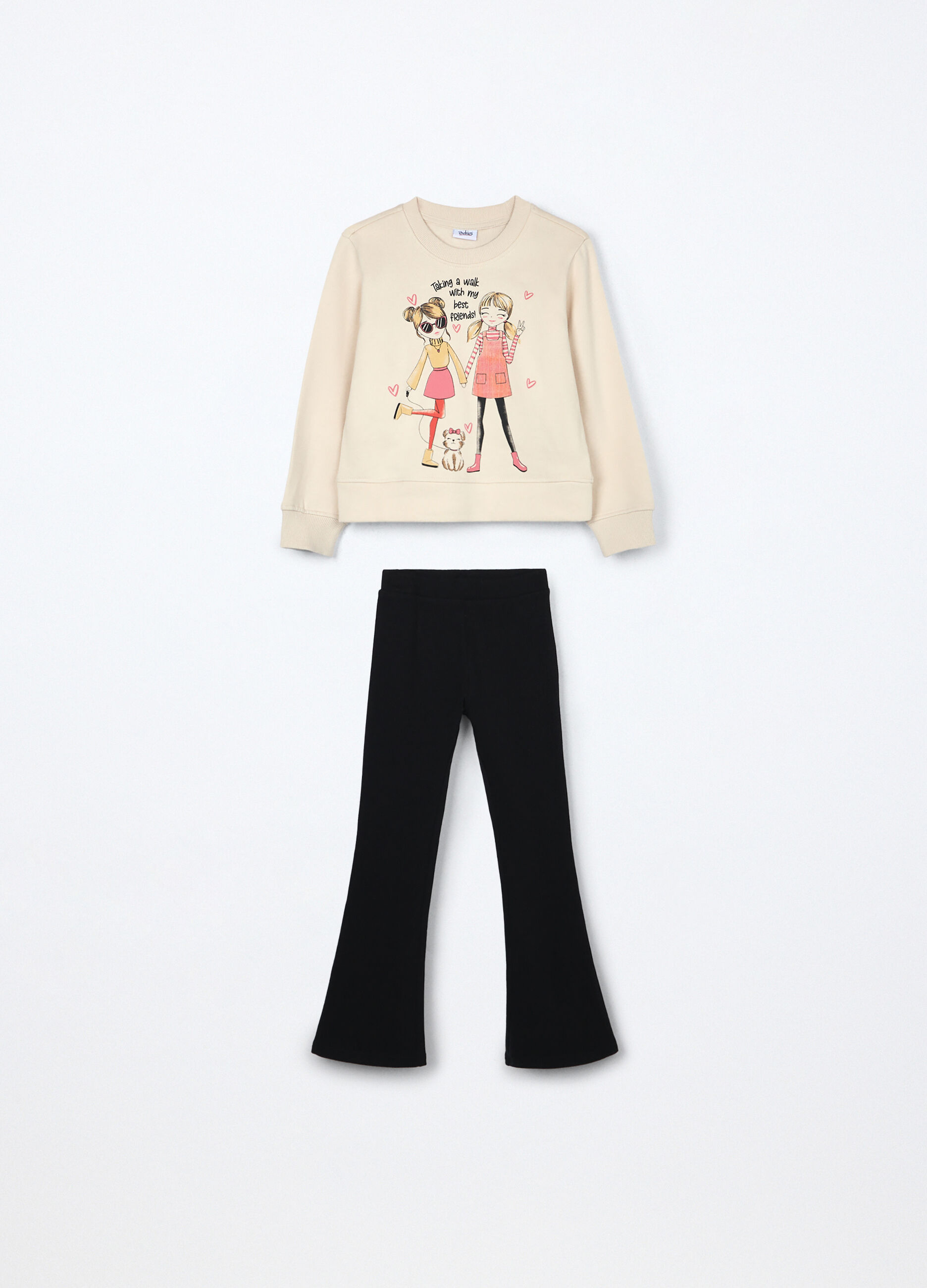 Jogging set in cotone fleece bambina_0