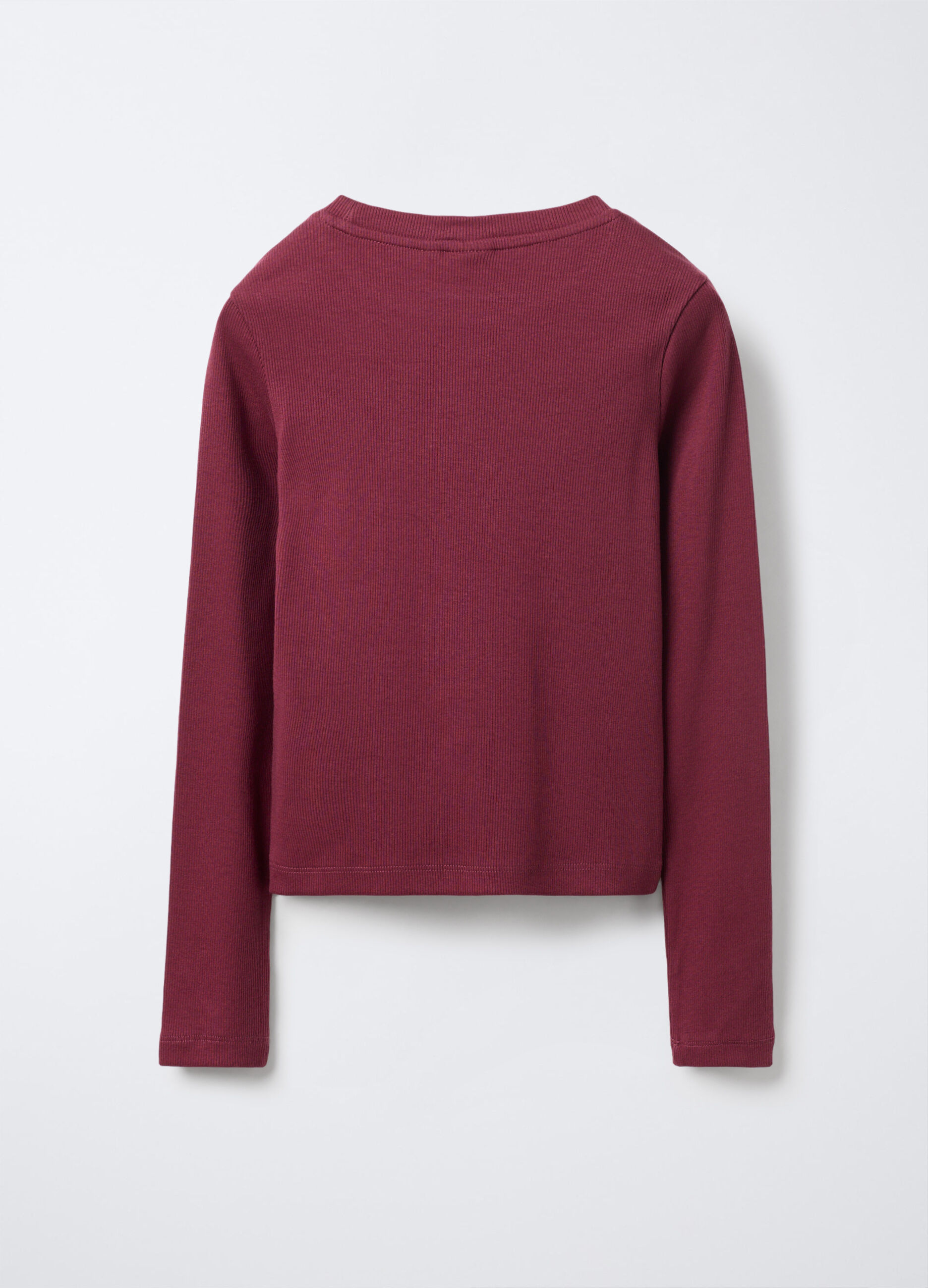 T-shirt Fit Slim in costina di cotone stretch ragazza_1