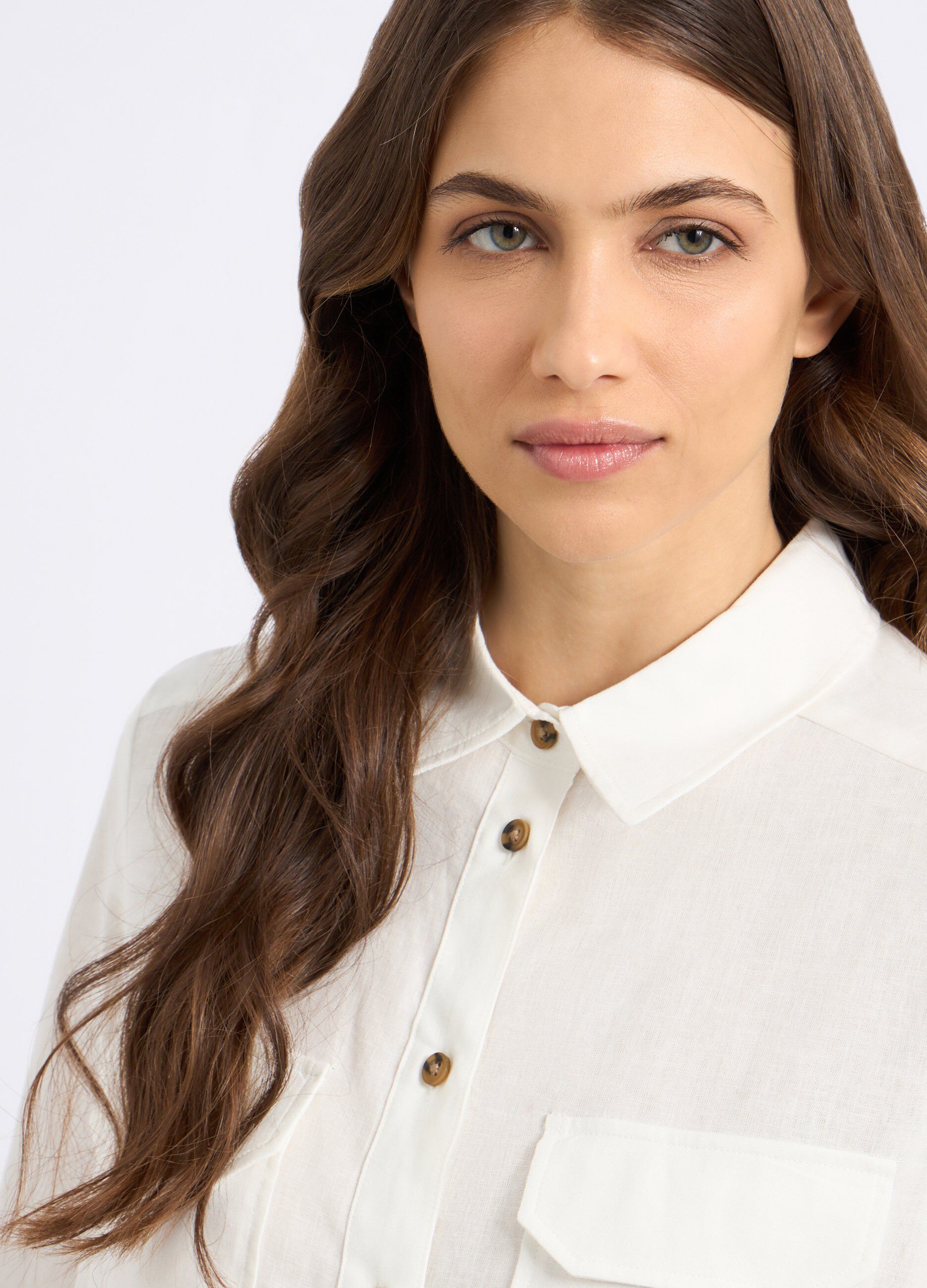 Camicia in misto lino donna_2