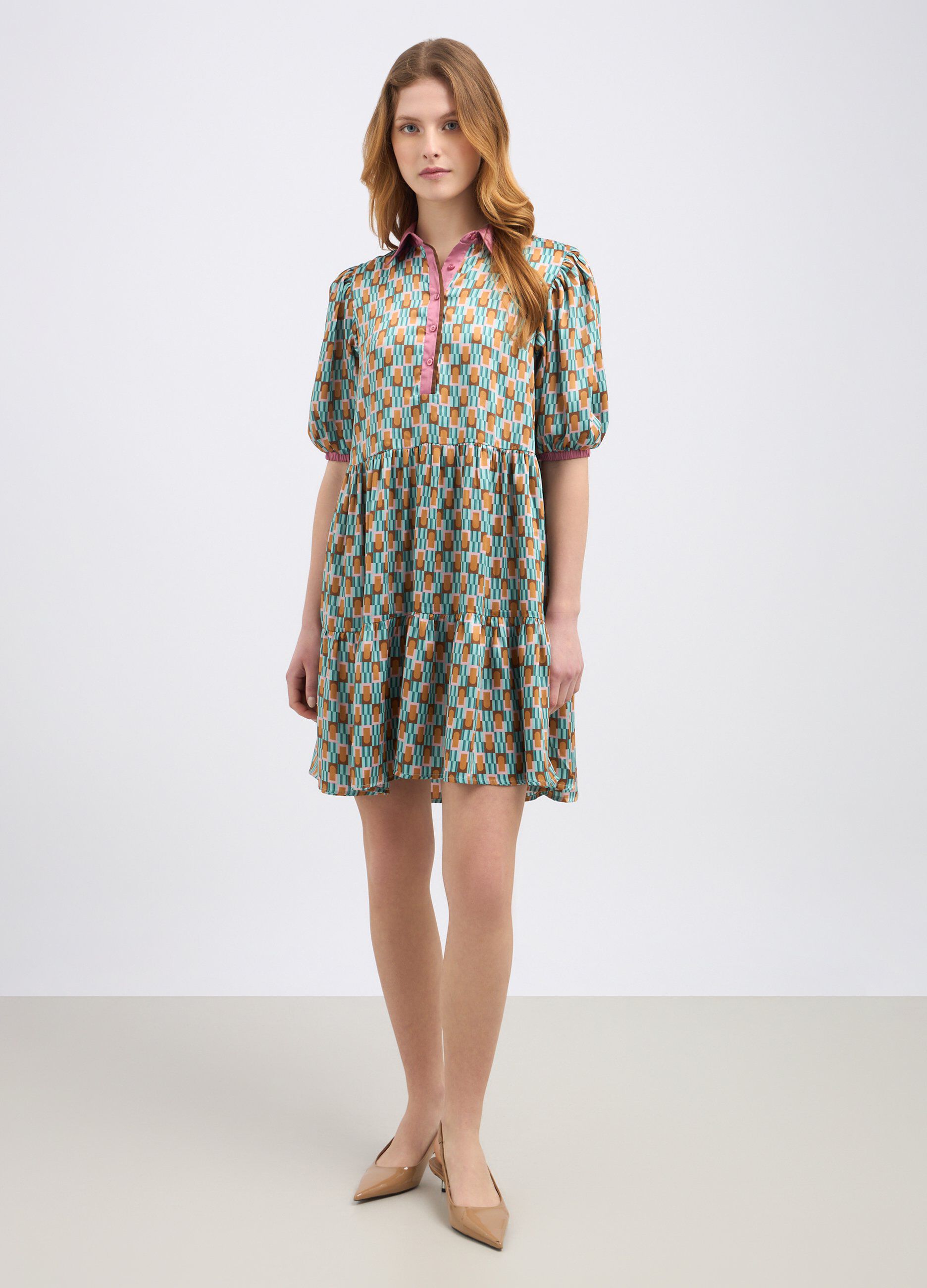 Abito corto multicolor donna_0