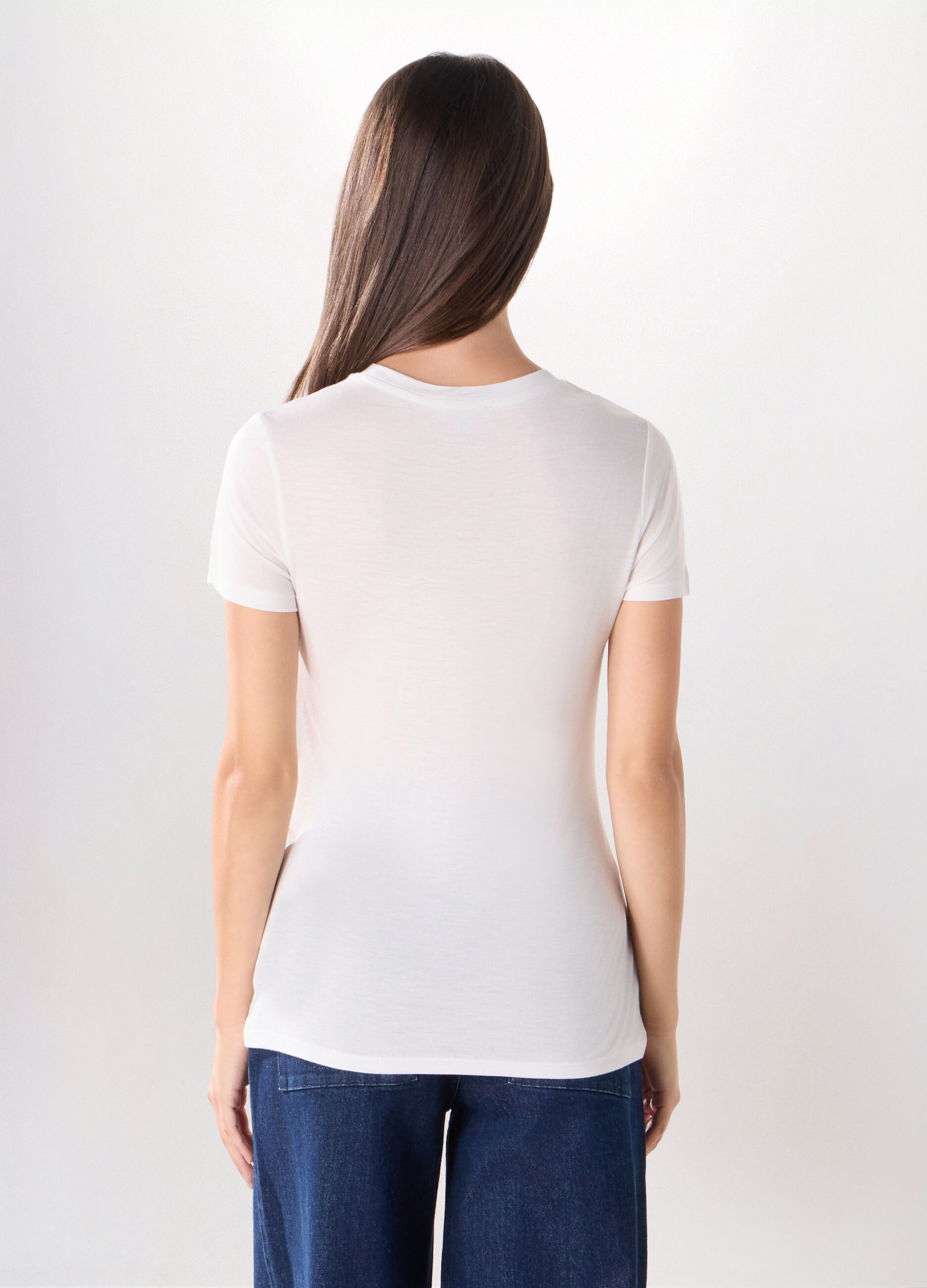 T-shirt in jersey di pura viscosa donna_1